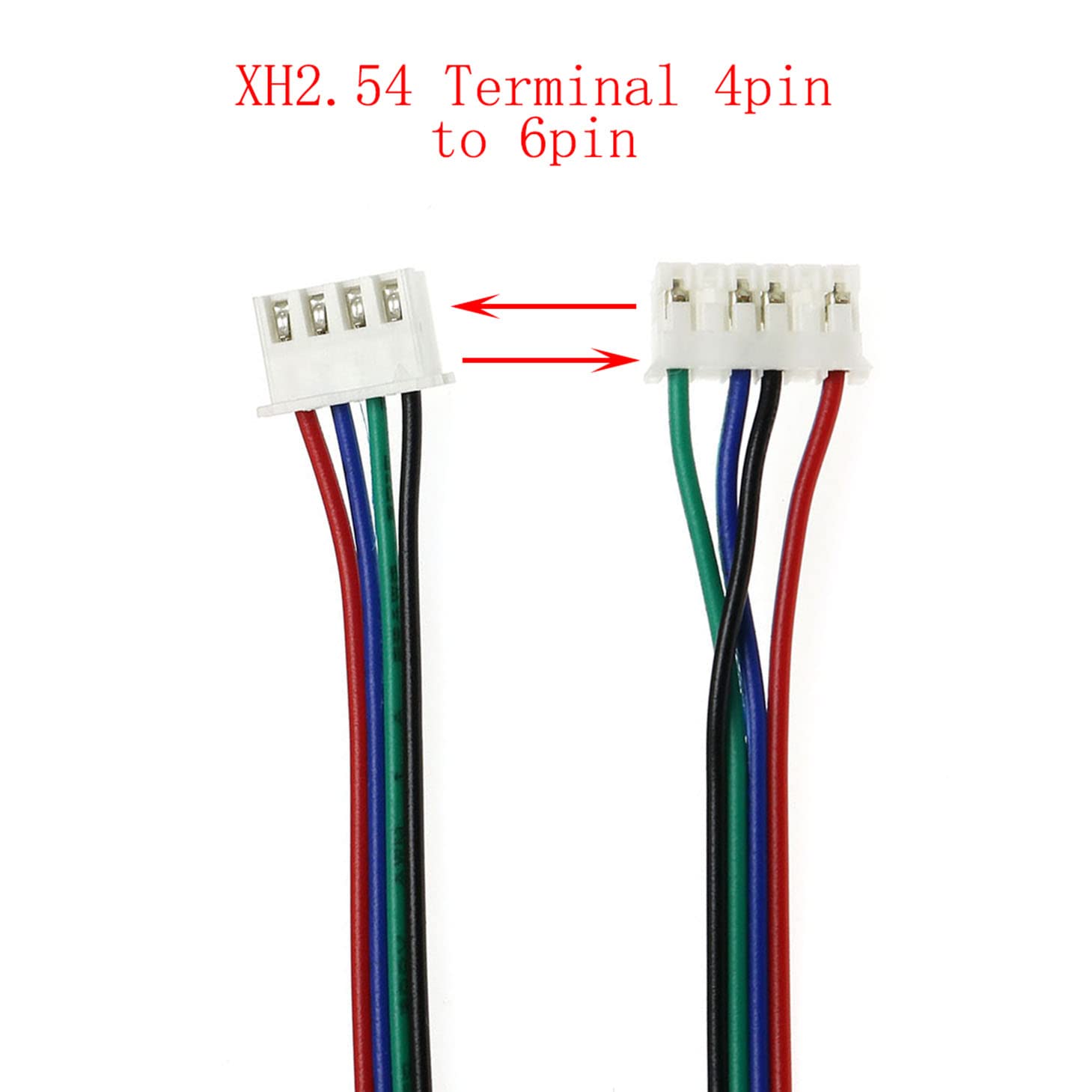 Rlecs 6Pcs 1M 39.4 Inch Stepper Motor Cables Lead Wire Hx2.54 4 Pin To 6 Pin 3D Printer Parts