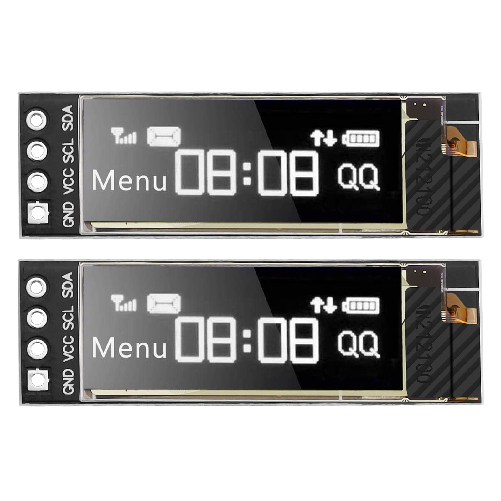Makerfocus 2Pcs I2C Oled Display Module 0.91 Inch I2C Ssd1306 Oled Display Module White I2C Oled Screen Driver Dc 3.3V~5V For Ar