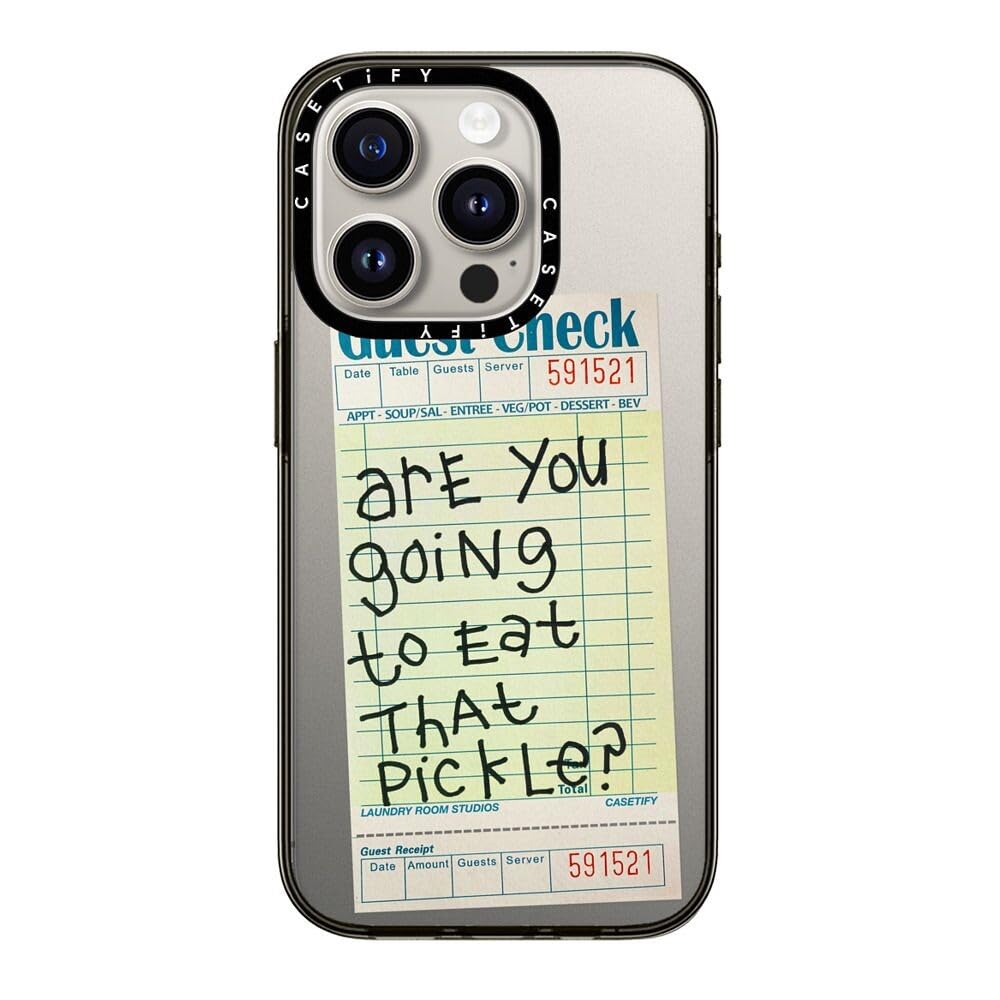 Casetify Compact Iphone 15 Pro Case [2X Military Grade Drop Tested / 4Ft Drop Protection]   The Pickle Case   Clear Black