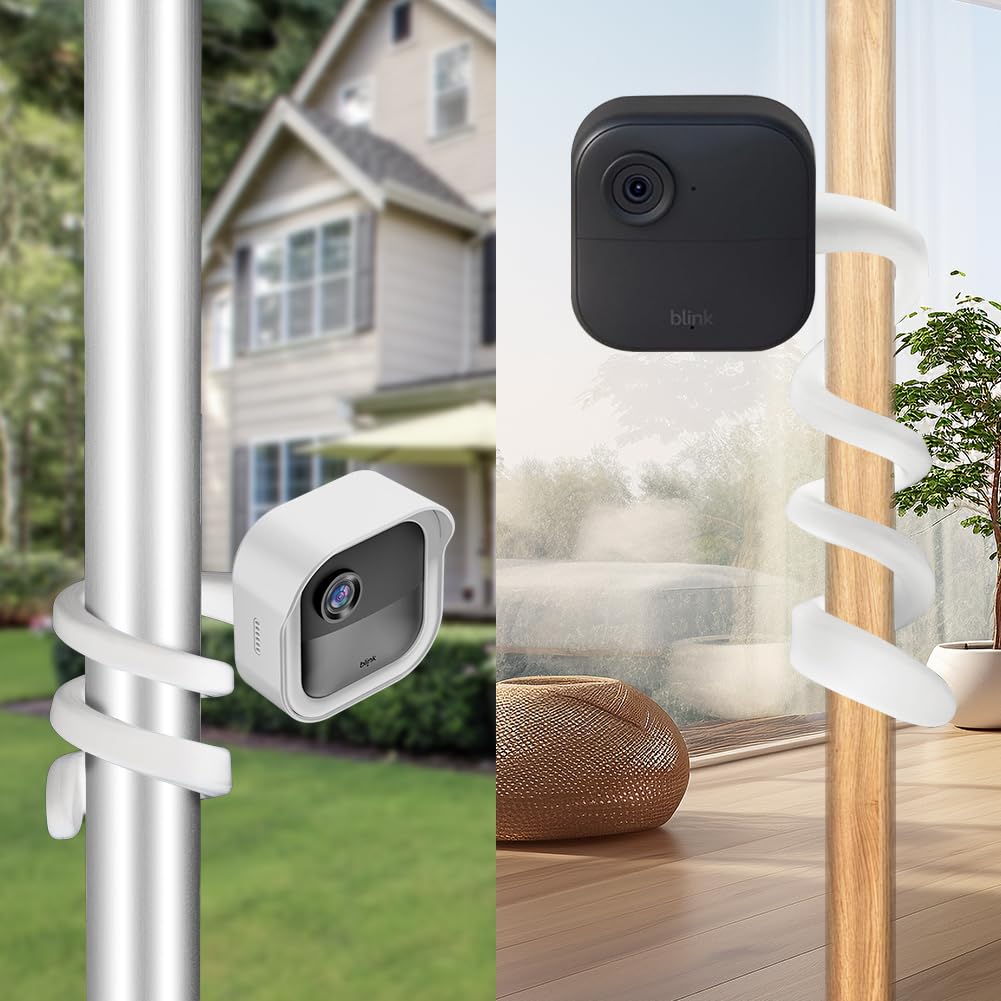 All New Flexible Twist Mount Compatible With Blink Outdoor (4Th &3Rd Gen), Weather Proof Protective Housing With Blink Sync Module Wall Mount (White)