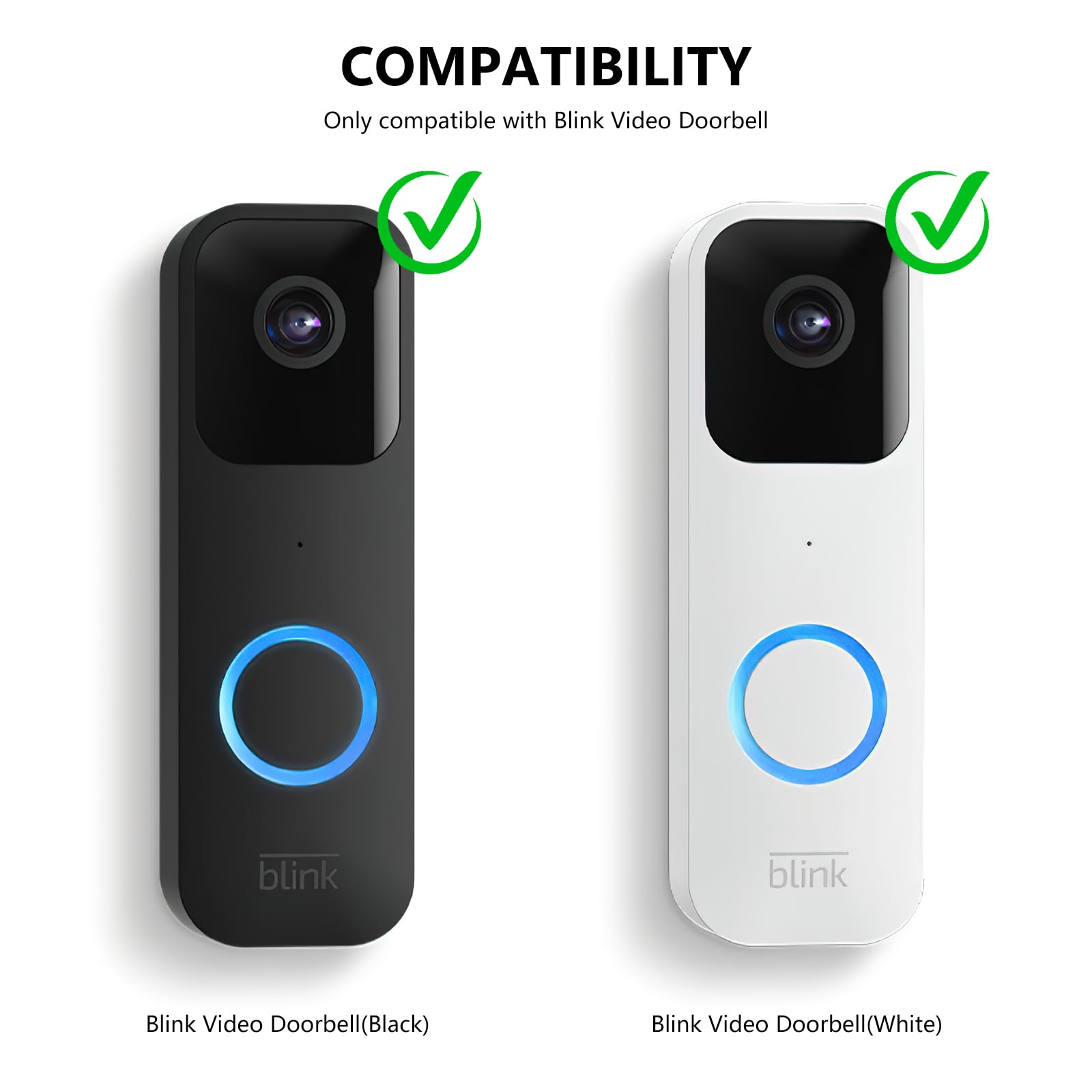 Anti Theft Blink Doorbell Mount For Blink Video Doorbell, Adhesive No Drill Doorbell Mounting Bracket For Apartment, Home, Rente