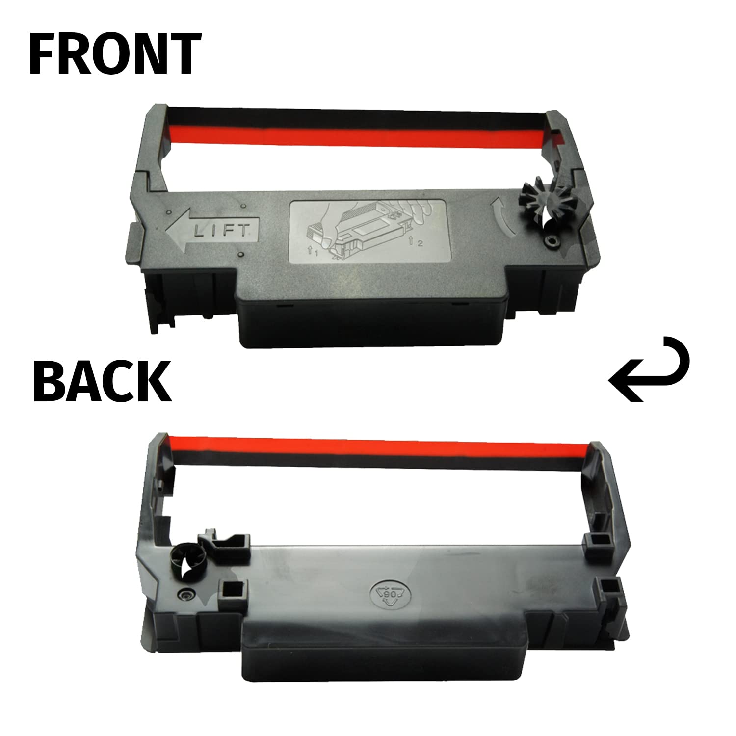 Gorilla Supply Compatible Ink Ribbon Replacement For Erc 30 34 38 B/R Erc38 Nk506, Compatible For Pos Receipt Printers, Sealed Individual Pack, 12 Packs (Black/Red)