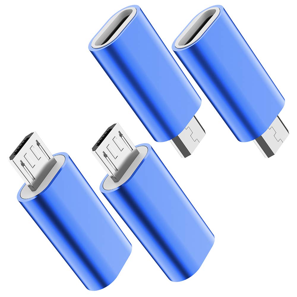 Jxmox Usb C To Micro Usb Adapter, (4 Pack) Type C Female To Micro Usb Male Convert Connector Support Charge Data Sync Compatible