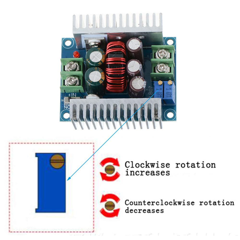 ANMBEST 20A 300W Adjustable Buck Converter Module DC 6-40V to 1.2-36V with Short Circuit Protection