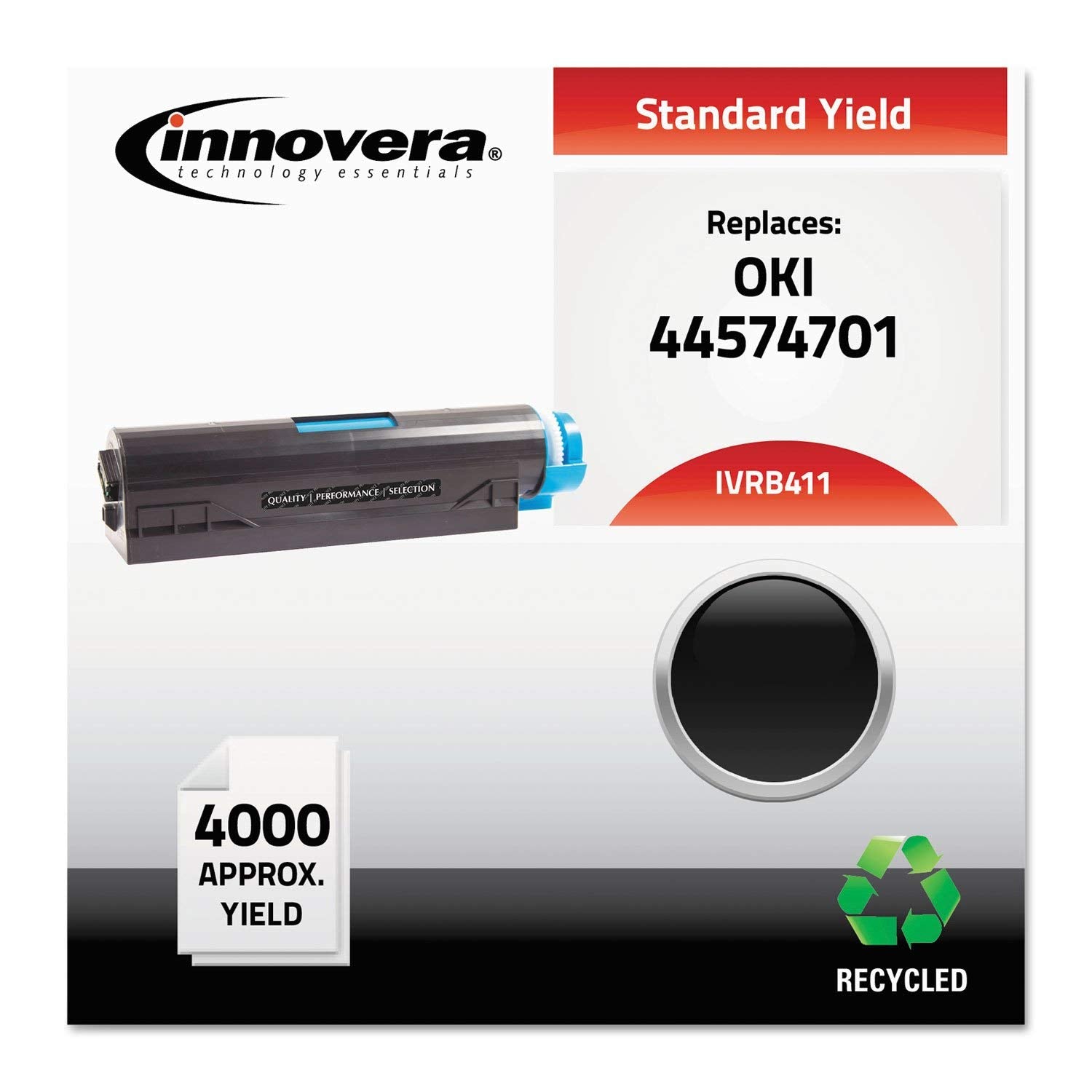 Innovera Ivrb411 4000 Page Yield, Replacement For Oki 44574701, Remanufactured Toner   Black