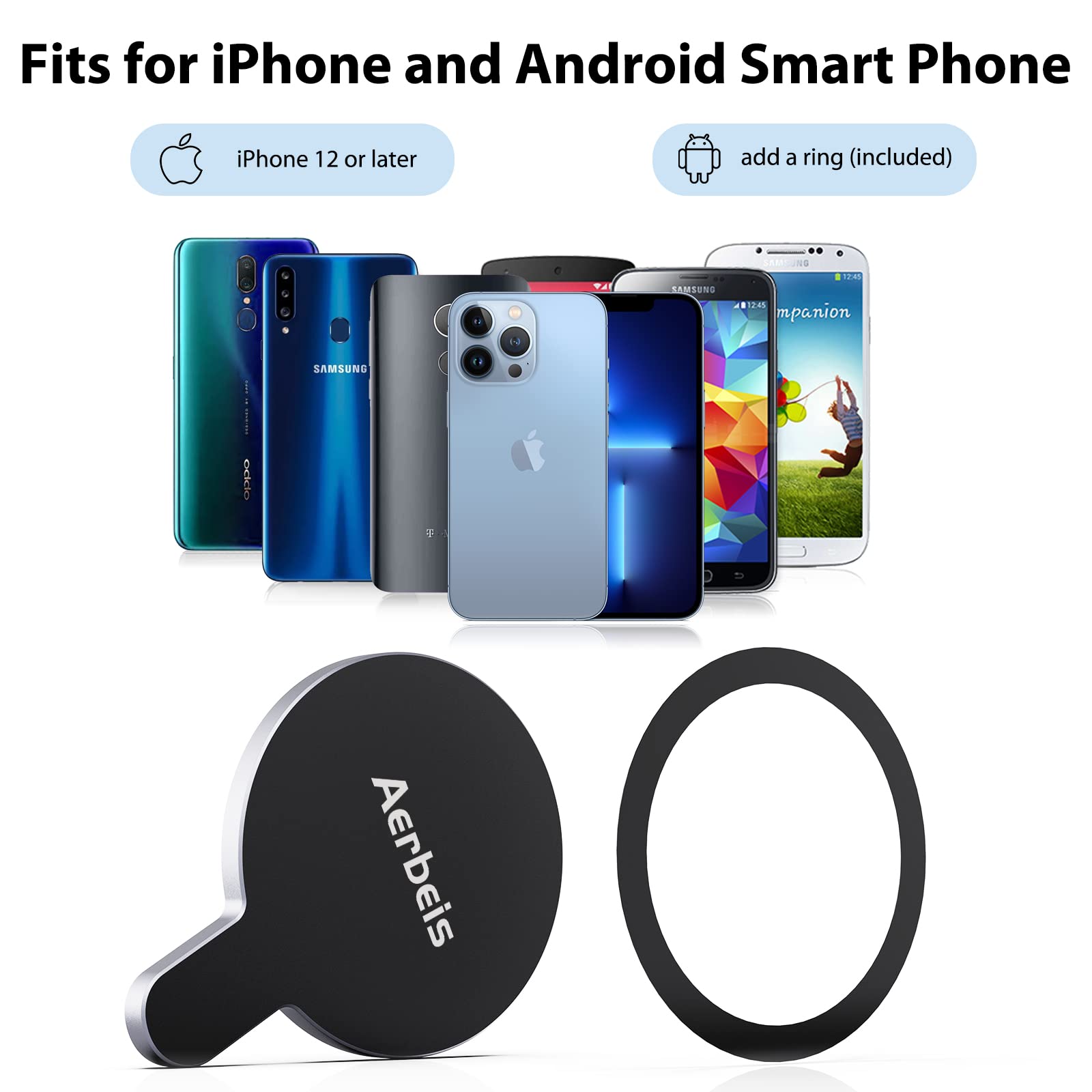 Aerbeis Dji Magnetic Phone Holder Clamp   For Dji Osmo Mobile 6 5 4 Magsafe Adapter Magnets Clip Mount Dji Om Gimbal Accessories