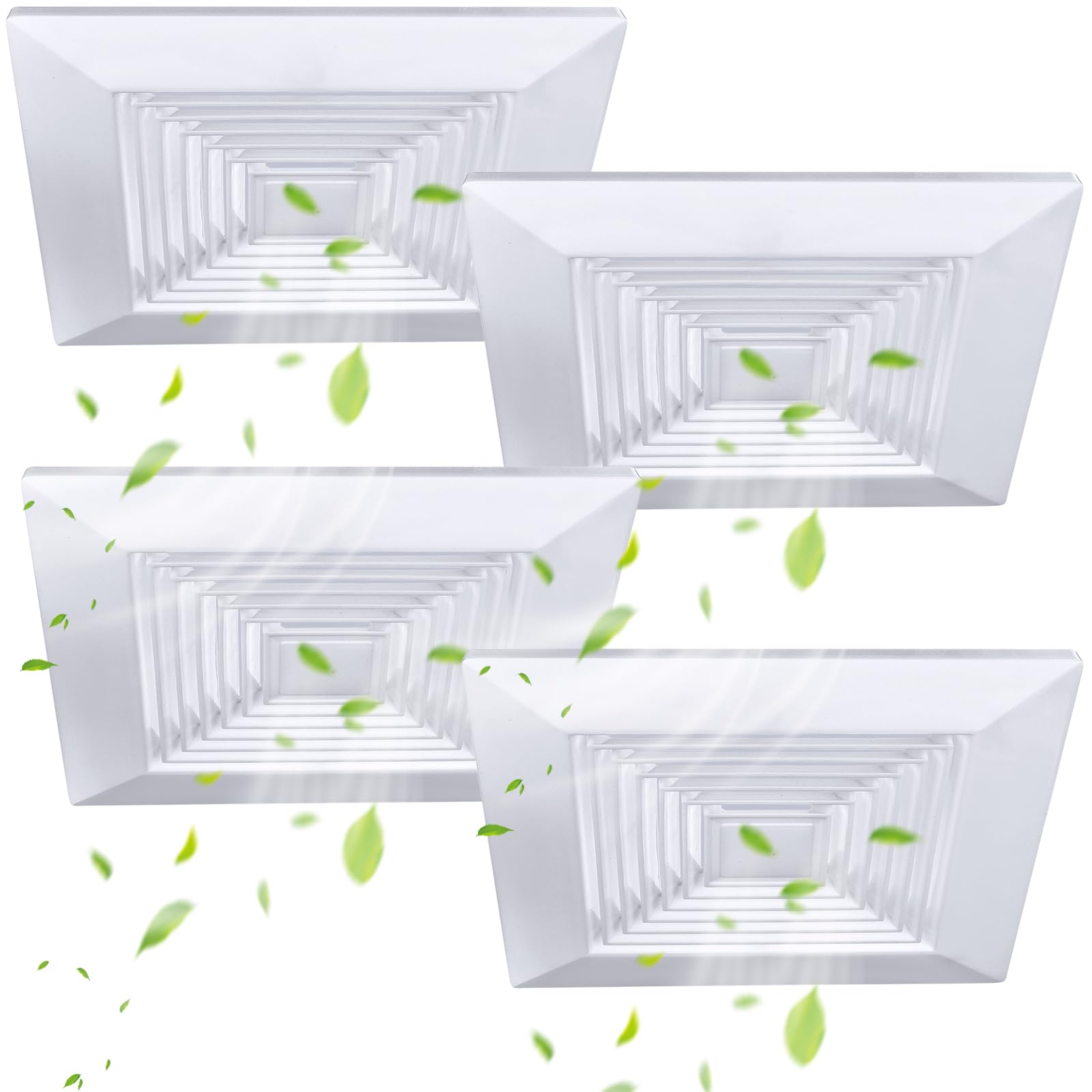 Mkhaslri 4 Pcs Exhaust Bathroom Ceiling Fan 12 X 12 Inch Grille With Springs Plastic Replacement Vent Cover Wall Mount Bathroom
