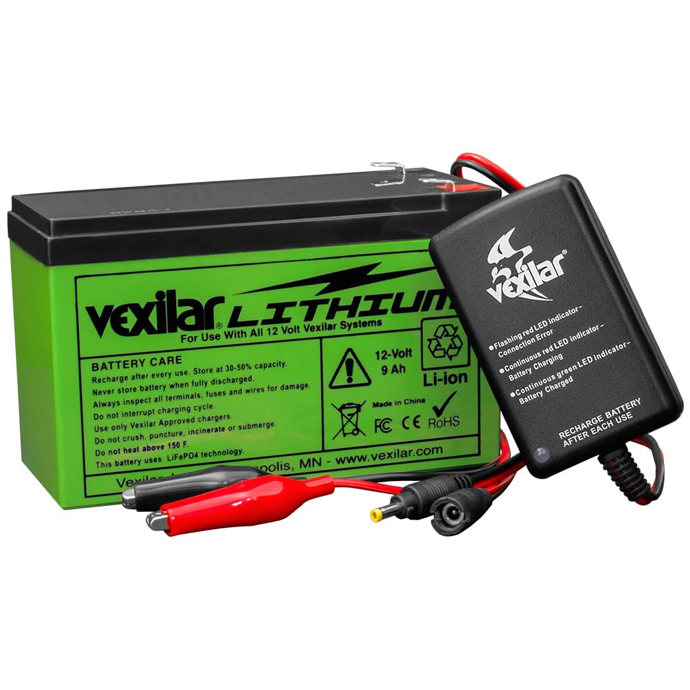 Vexilar Artist Unknown Vexilar V-120L 12 Volt / 9 Amp Vexilar Lithium Battery And Charger, Multi,WBAUVB09LMQ5357