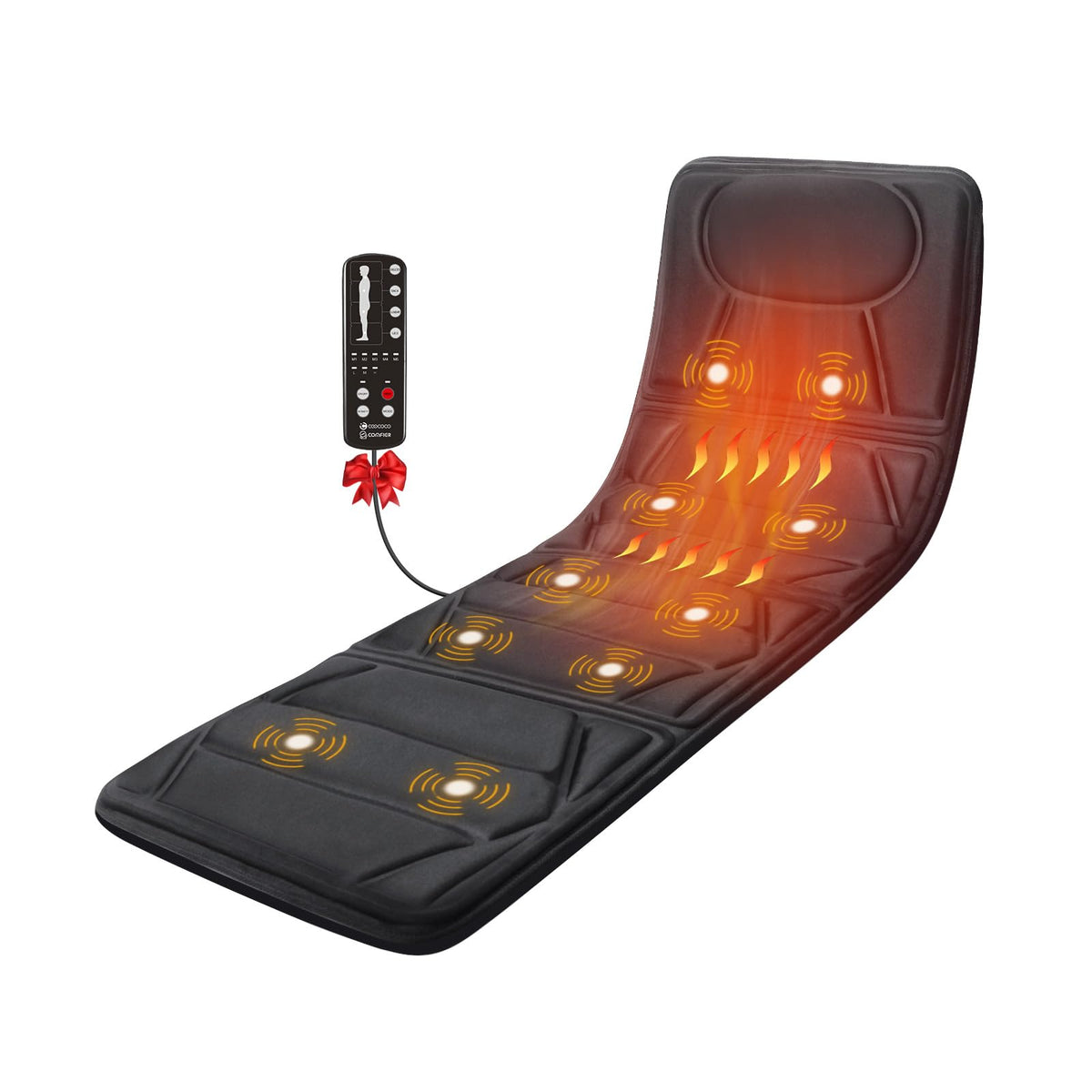 Coococo Full Body Massage Mat With Heat, Valentines Day Gifts For Dad Men Women Guys, 10 Motors Vibrating Massage Mattress, Mass