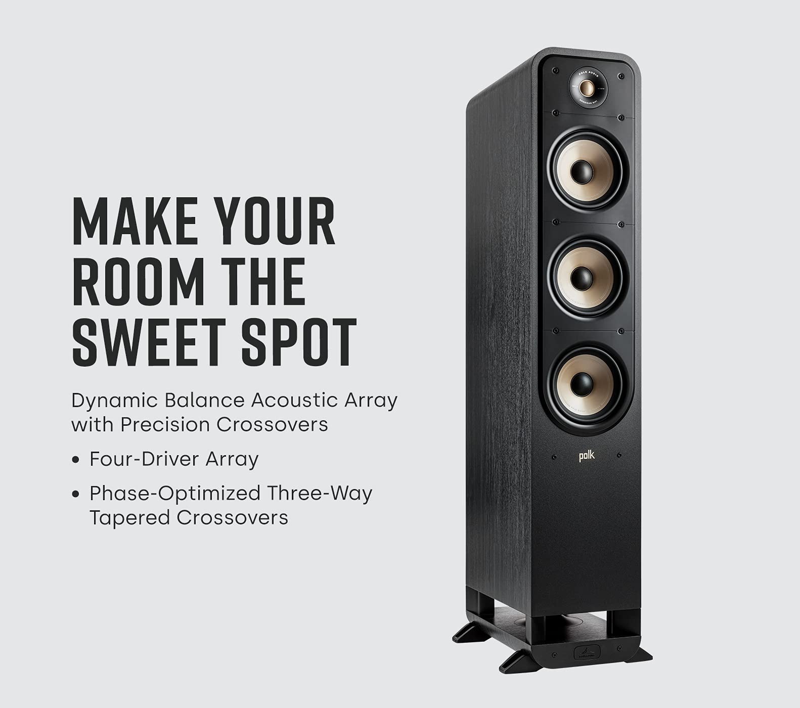 Polk Audio Signature Elite Es60 Tower Speaker   Hi Res Audio Certified And Dolby Atmos & Dts:X Compatible, 1'' Tweeter & Three 6