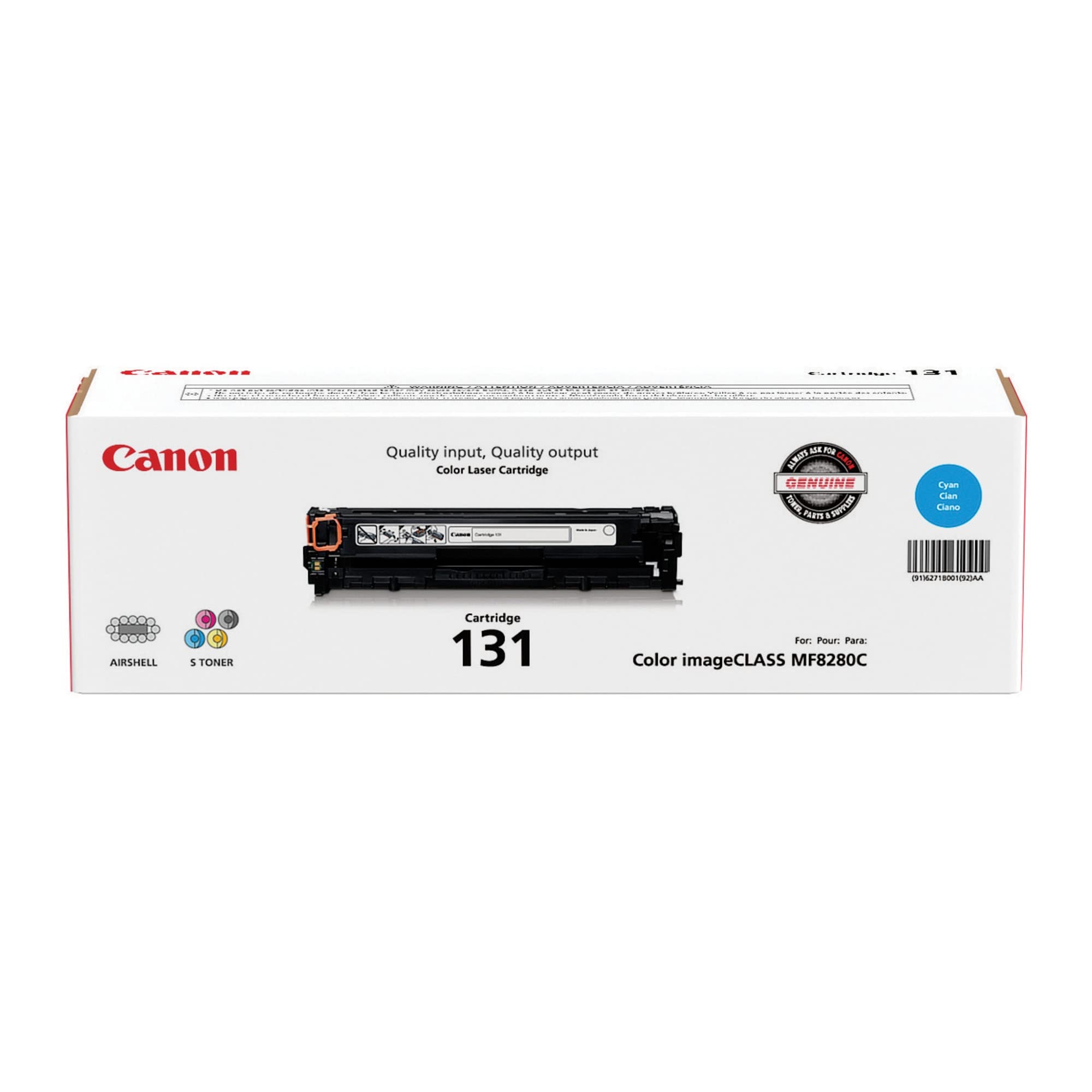 Canon Genuine Toner Bundle 131 (6270B004), 3 Pack (1 Each: Cyan, Magenta, Yellow), for Canon Color imageCLASS MF8280Cw, MF624Cw,