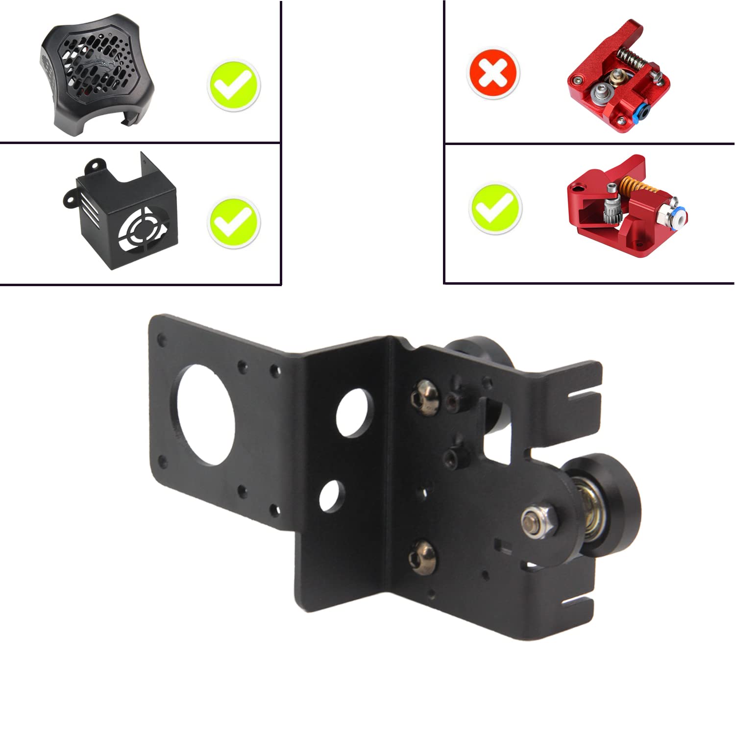 Zeberoxyz Upgrade Dual Gear Version Direct Drive Extruder Support Plate Kit, Easy Print Flexible Filament For Ender 3 V2, Ender