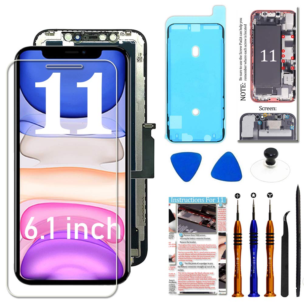 Fixerman For Iphone 11 Lcd Screen Replacement 6.1 Inch, 3D Touch Display Digitizer Assembly With Repair Tools, Compatible With I