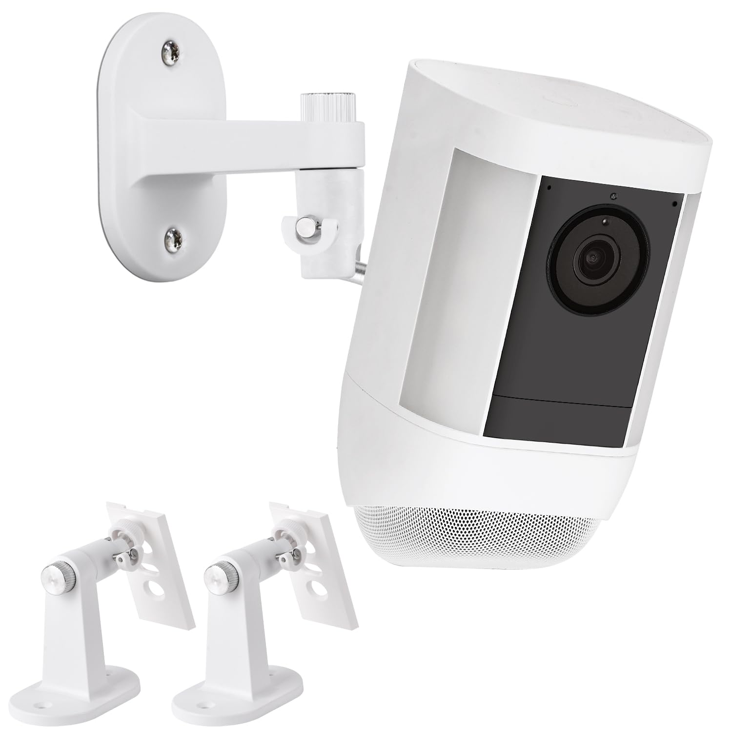 2Pack Security Wall Mount For Ring Spotlight Cam Battery And Ring Spotlight Cam Plus/Pro (Battery), 360� Adjustable Indoor/Outdoor Mounting Bracket For Ring Surveillance Camera System   White
