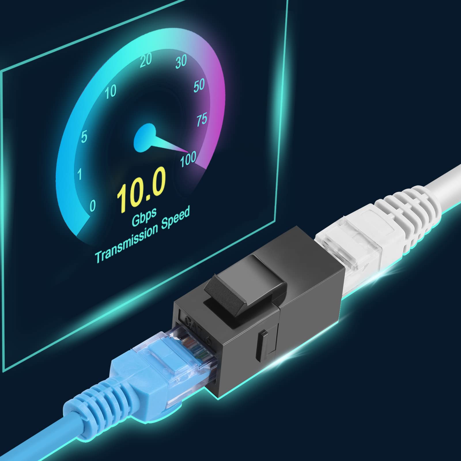 Rapink Rj45 Coupler Inline Keystone Jack, Female To Female Rj45 Keystone Coupler 25 Pack For Ethernet Cat6/Cat5E/Cat5 Cable Exte