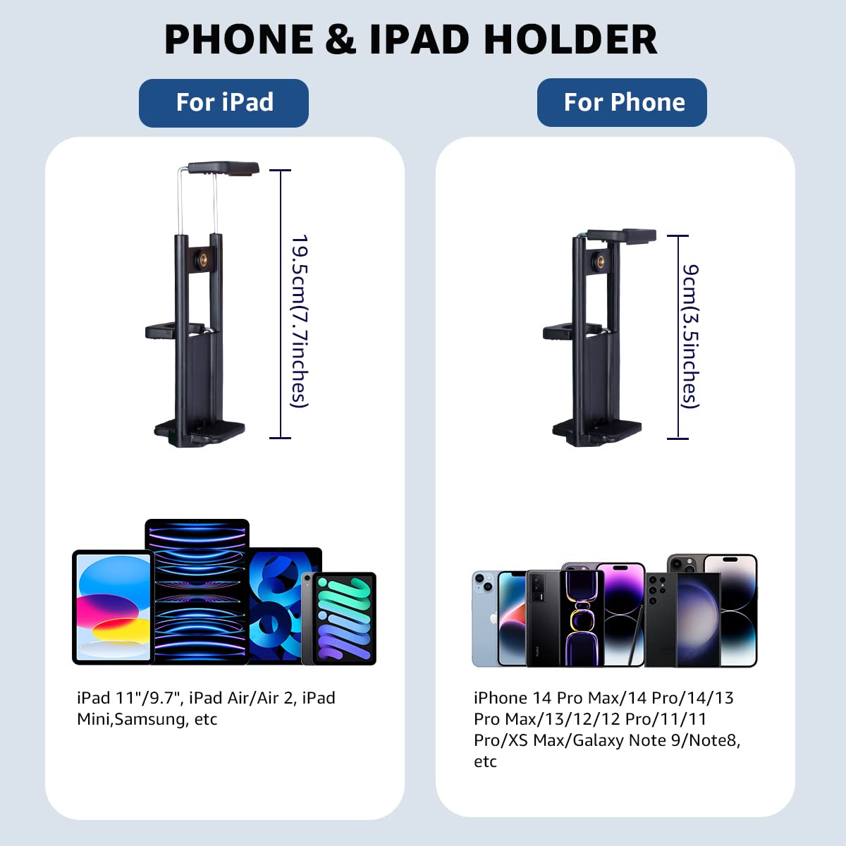 Lusweimi 72 Inch Tripod For Ipad Iphone, Camera Tripod For Phone With 2 In 1 Tripod Mount Holder For Cell Phone/Tablet/Webcam/Gopro, Tripod With Carry Bag And Wireless Remote For Photography/Video