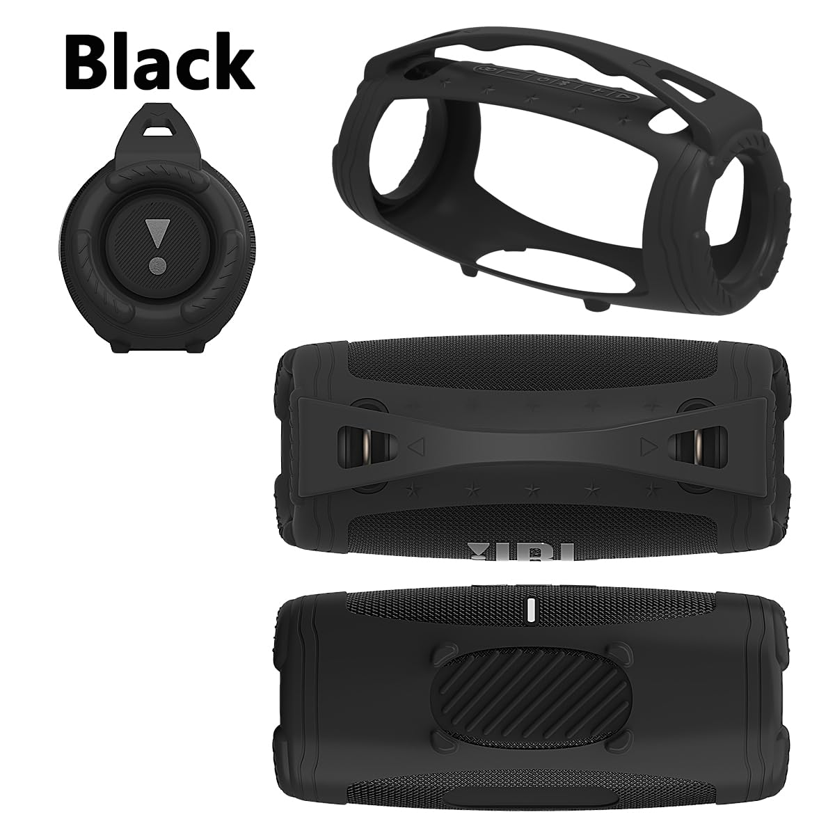 Silicone Cover Case For Jbl Xtreme 3 Portable Bluetooth Speaker, Protective Skin Holder For Jbl Xtreme 3 Portable Bluetooth Speaker Accessories (Only Case)(Black)