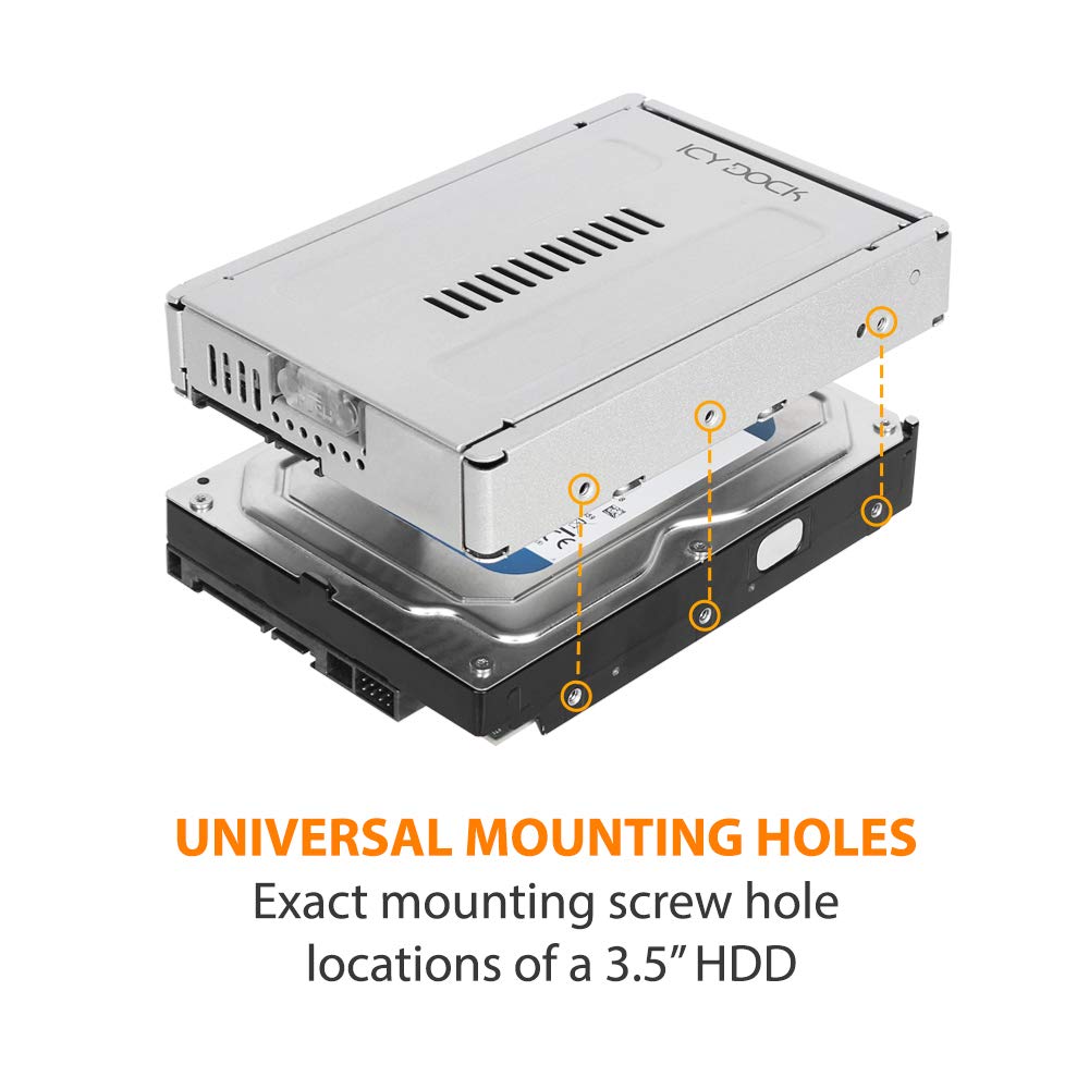 Icy Dock 2.5 Inch Sas Ssd To 3.5 Sas (Sff-8482) 3.0 12Gbps Dual Channel Hdd Metal Converter / Mounting Adapter For 3.5 Drive Bay