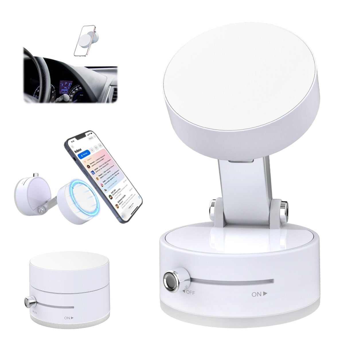 Sevenka Vacuum Magnetic Phone Holder Compatible With Iphone 16 15 14 13 12, Samsung, All Phone, Small Universal Foldable Magneti