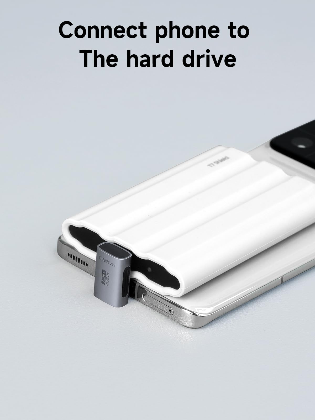 Hagibis 240W USB-C Male to Male Adapter, 40Gbps 8K, Copper, Small, Grey, Model TGM01 for Thunderbolt 4/3, R