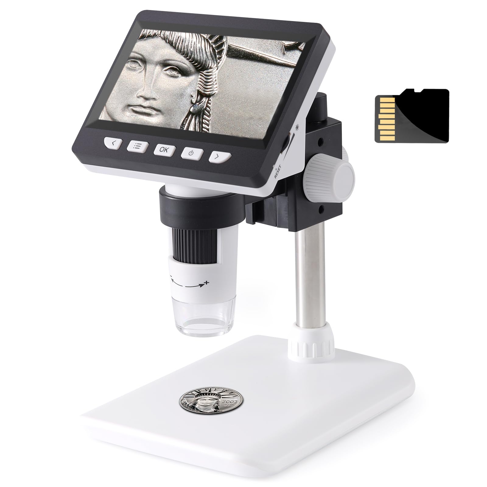 Koolertron 4.3 Inch Ips Digital Microscope,1080P 50 1000X Magnification Handheld Digital Microscope With 32G Tf Card,8 Led Light