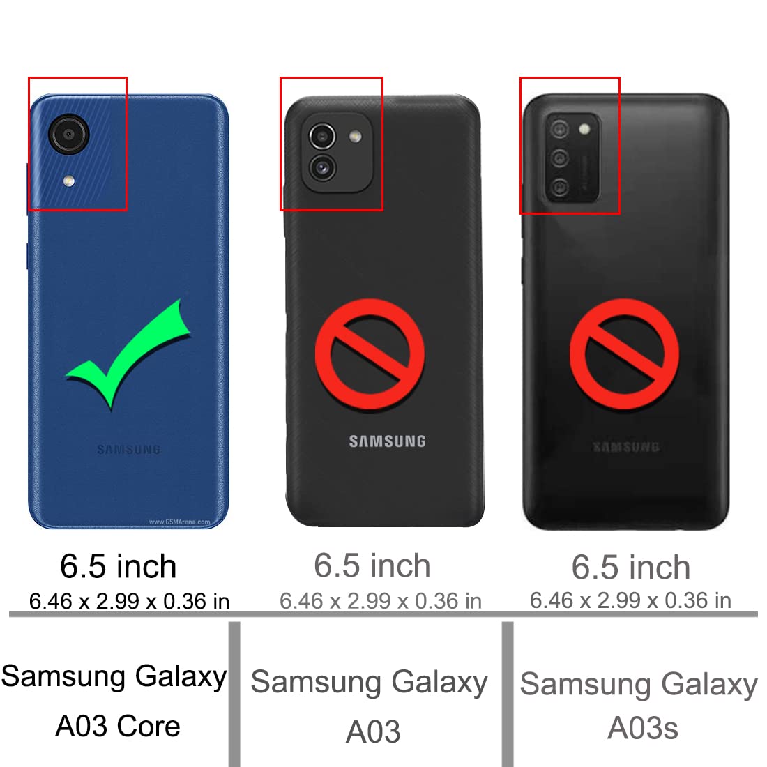 Osophter Galaxy A03 Core Shock-Absorption TPU Rubber Protective Cell Phone Case Navy Blue with Screen Protectors