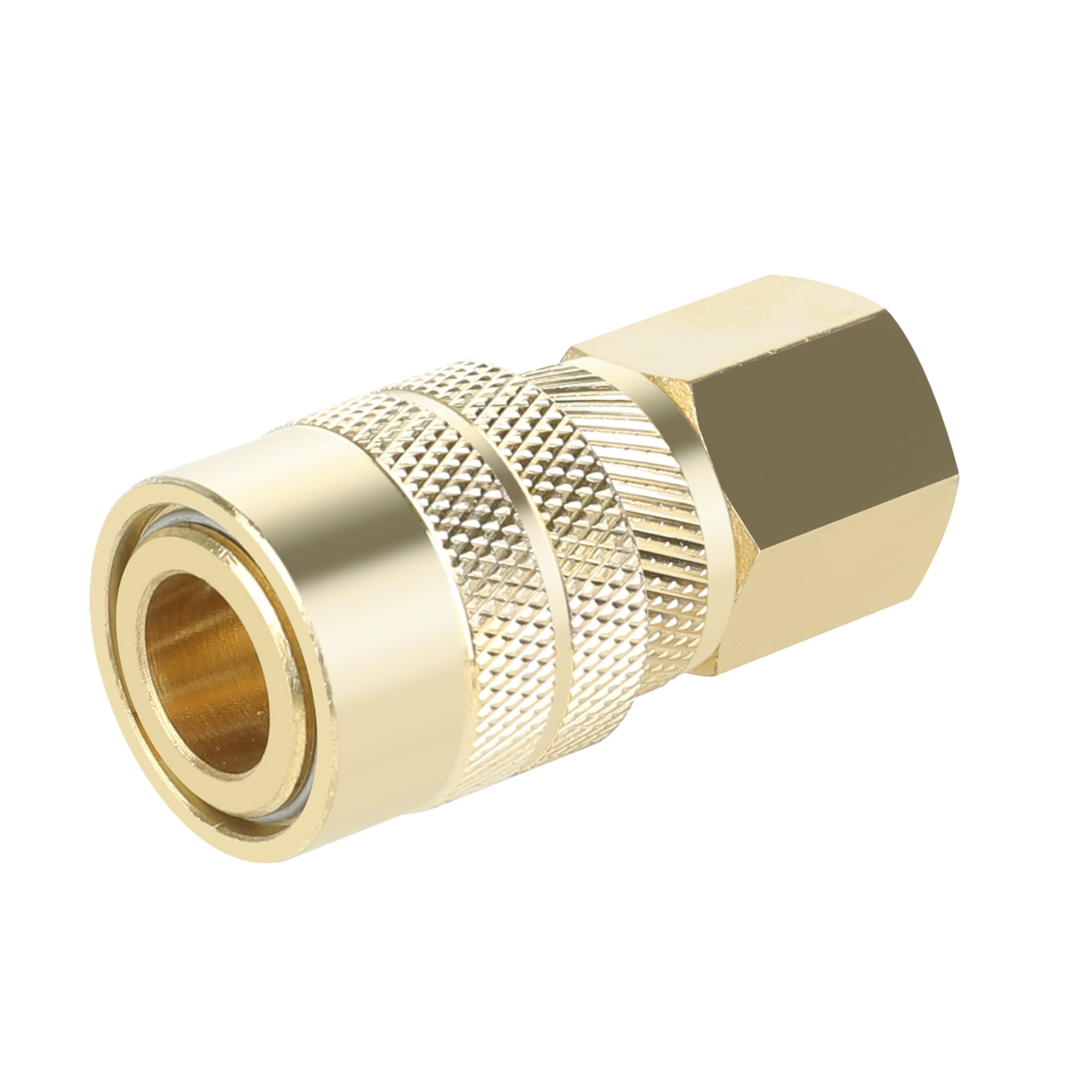 Joroy Brass Air Coupler, 1/4 Inch Body Size, 3/8 Inch Npt Female Threads Size, Industrial M Type, 1 Piece Air Compressor Hose Fi