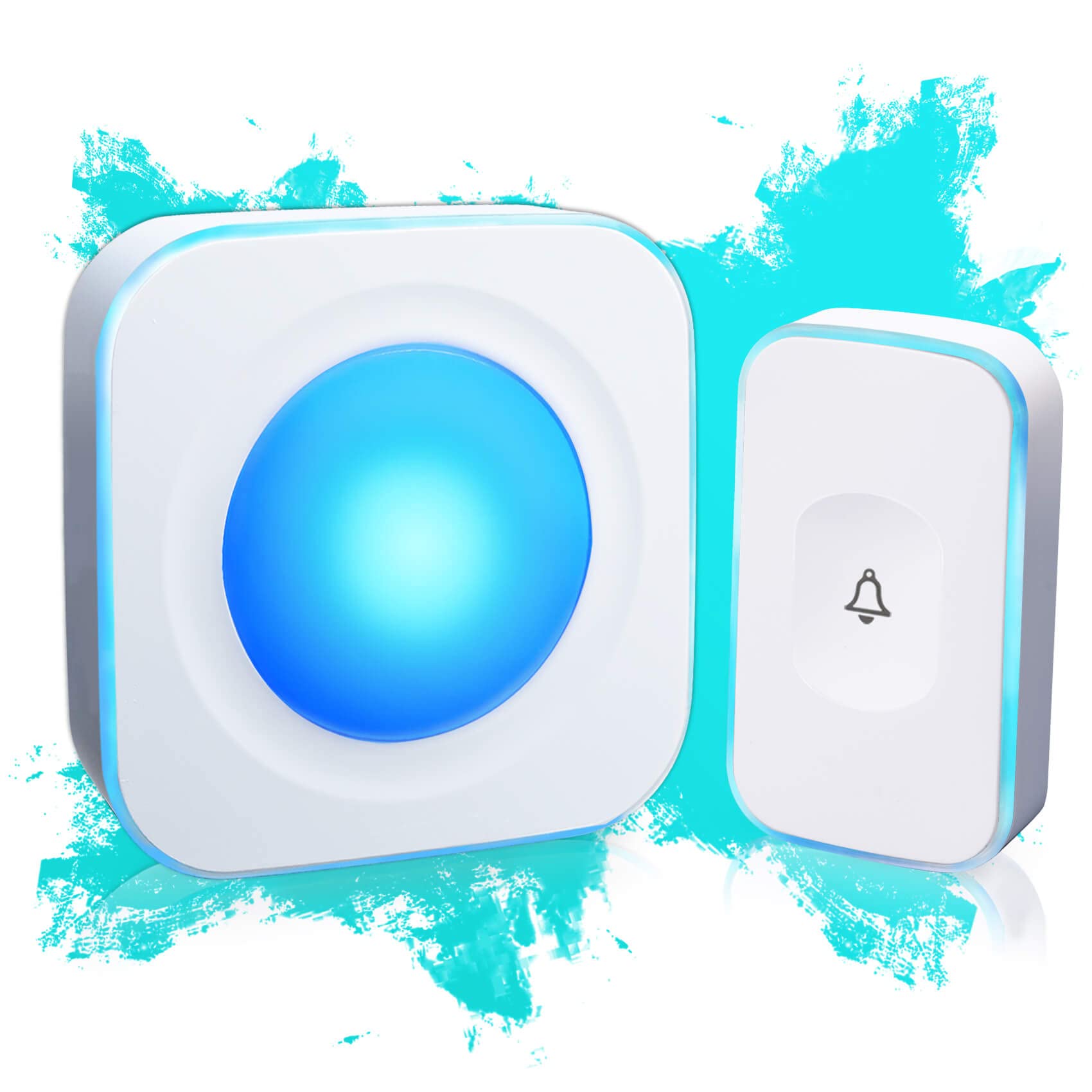 Wireless Doorbell 1200 Feet Waterproof Doorbells For Home With 36 Melodies 4 Volume Levels, Flash Led Light (1 Receiver&1 Touch