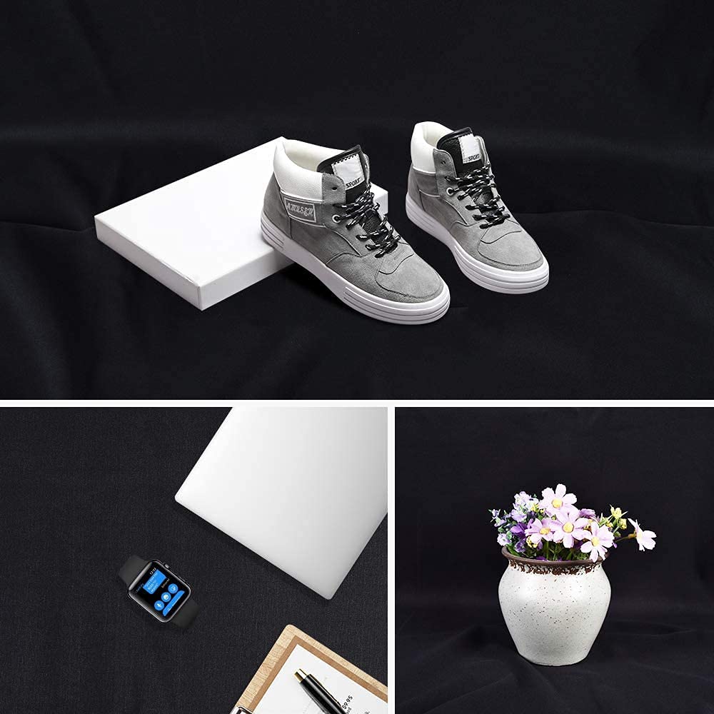 Utebit 5X6.5Ft Black Backdrop Curtain - Chroma Key Background For Photography & Professional Photo Backdrop For Photo Video Stud