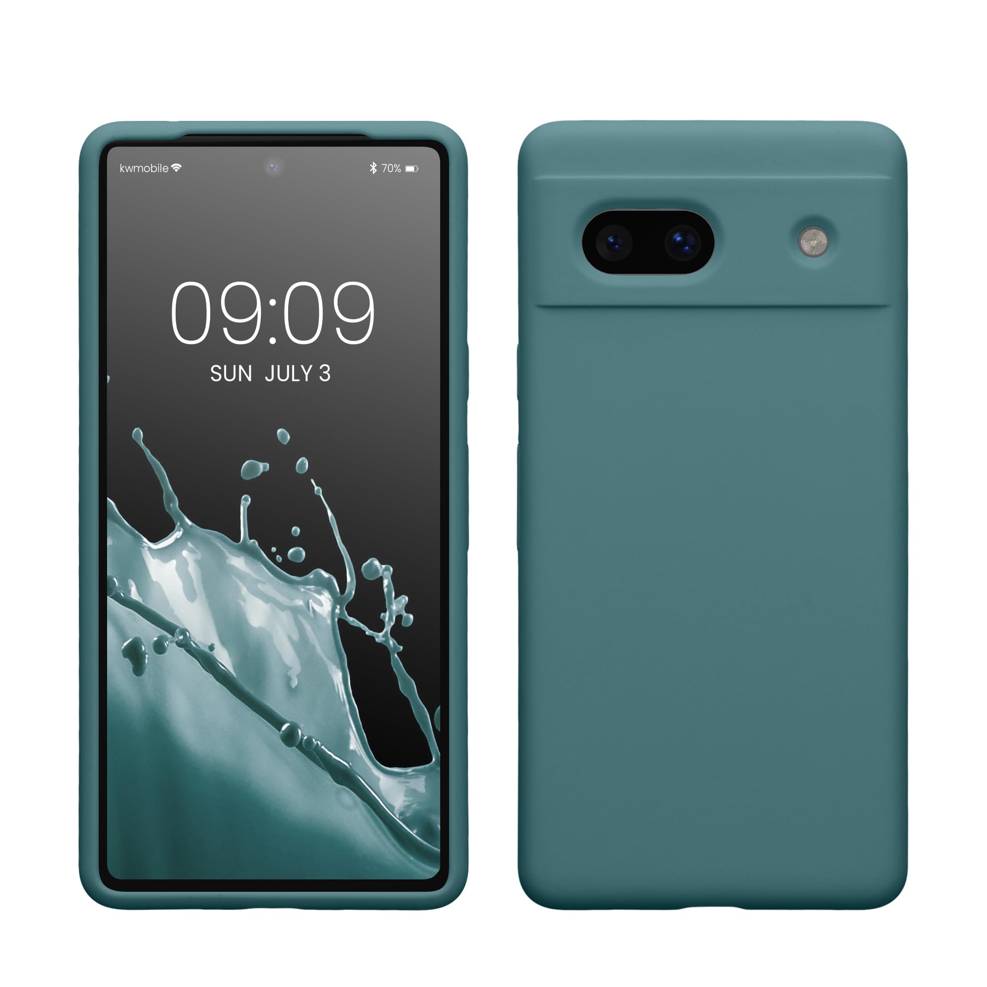 kwmobile Case Compatible with Google Pixel 7a Case - TPU Silicone Phone Cover with Soft Finish - Arctic Night