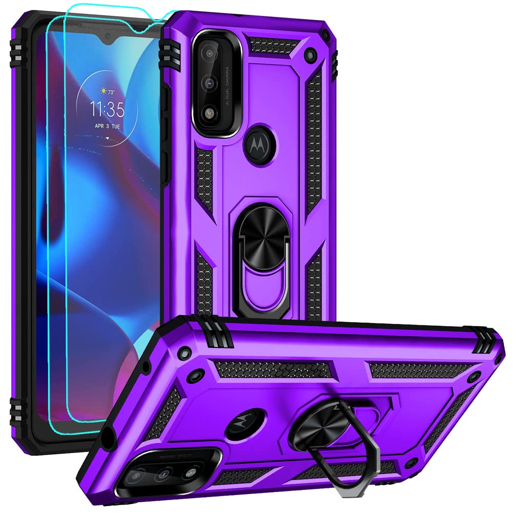 Androgate For Moto G Pure Case, Motorola Moto G Power 2022/ Moto G Play 2023 Case With Hd Screen Protector, Military-Grade Ring 