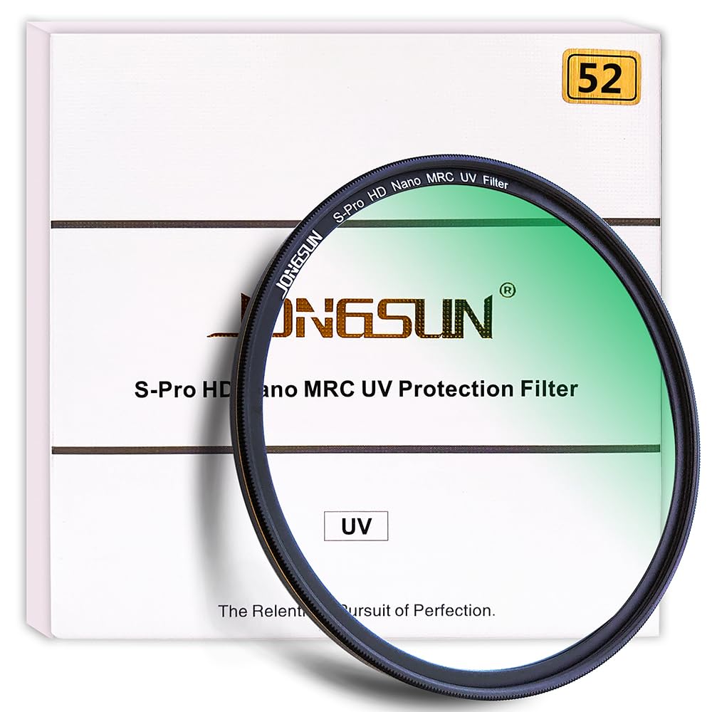 Jongsun 52Mm Uv Filter, S Pro Hd Nano Mrc Camera Ultraviolet Protection Filter, Multicoated, B270, Ultra Slim, Lens Cloth Kit