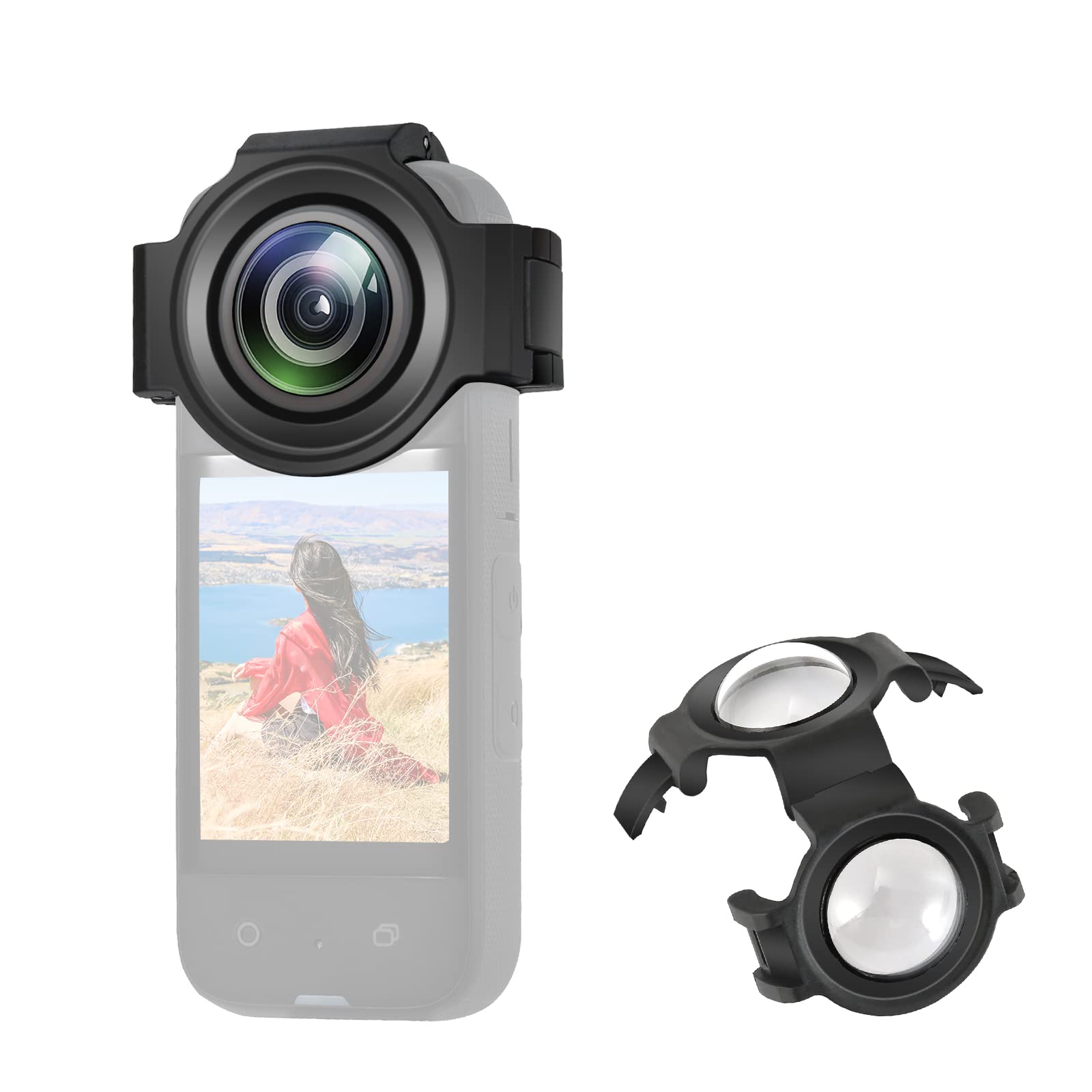 Puluz Lens Guard Compatible For Insta360 X3 Lens Guards Upgrade Optical Glass Lens Cap Protector Anti Scratch Protective Cover 3