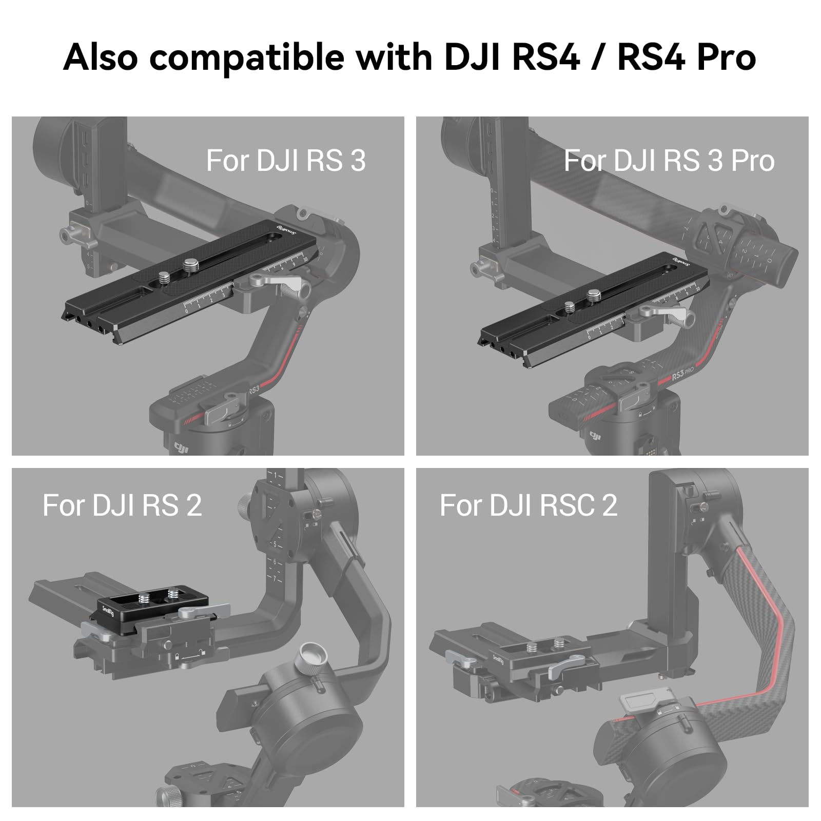 Smallrig Quick Release Plate For Arca-Type Standard Compatible With Dji Rs 2 / Rsc 2 / Rs 3 / Rs 3 Pro/Rs 4 / Rs 4 Pro Gimbal -