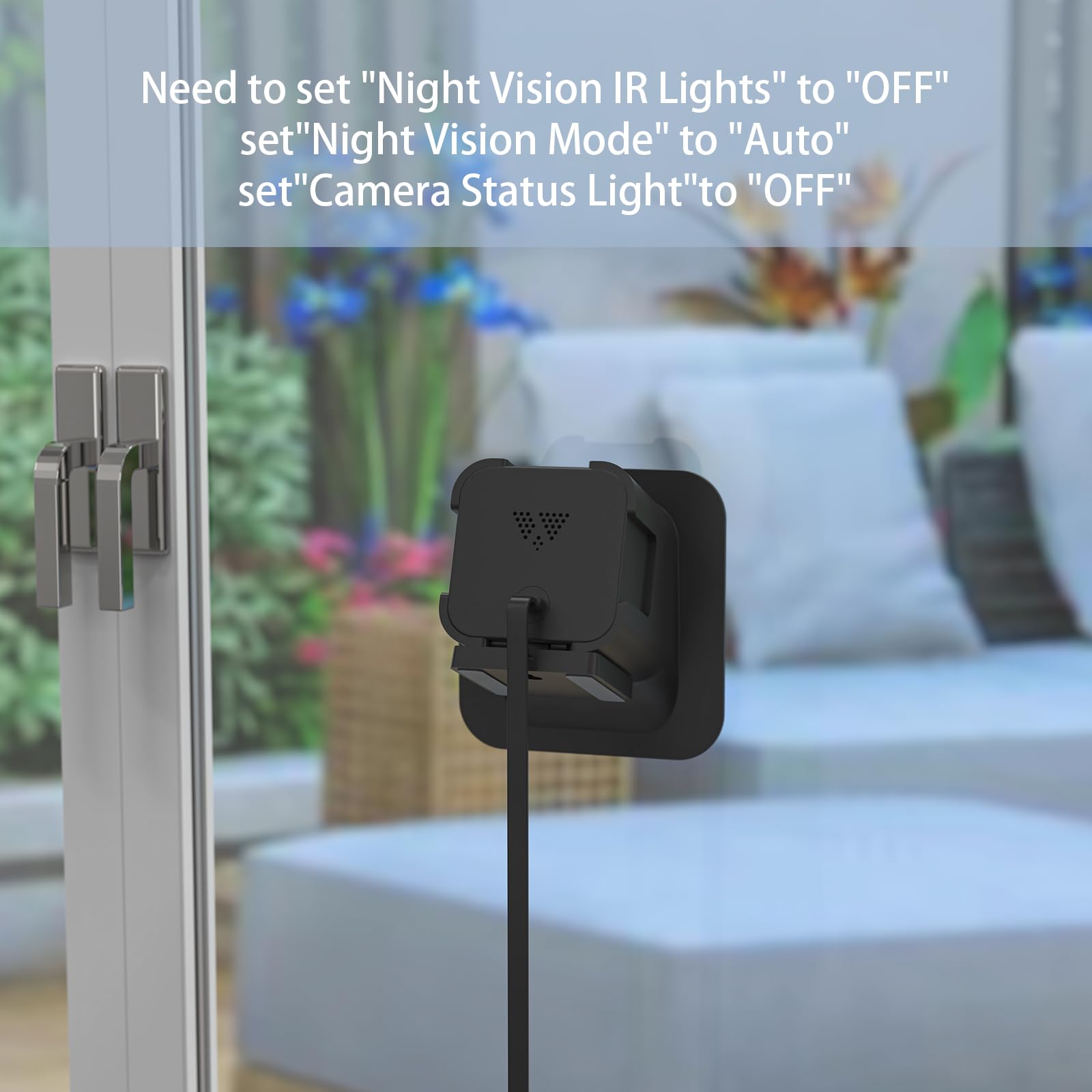 Window Mount For Wyze Cam V4/V3/V3 Pro, Adjustable 20 Degree Tilt(Up/Down/Left/Right), No Screws, Self Adhesive, Easy Installati