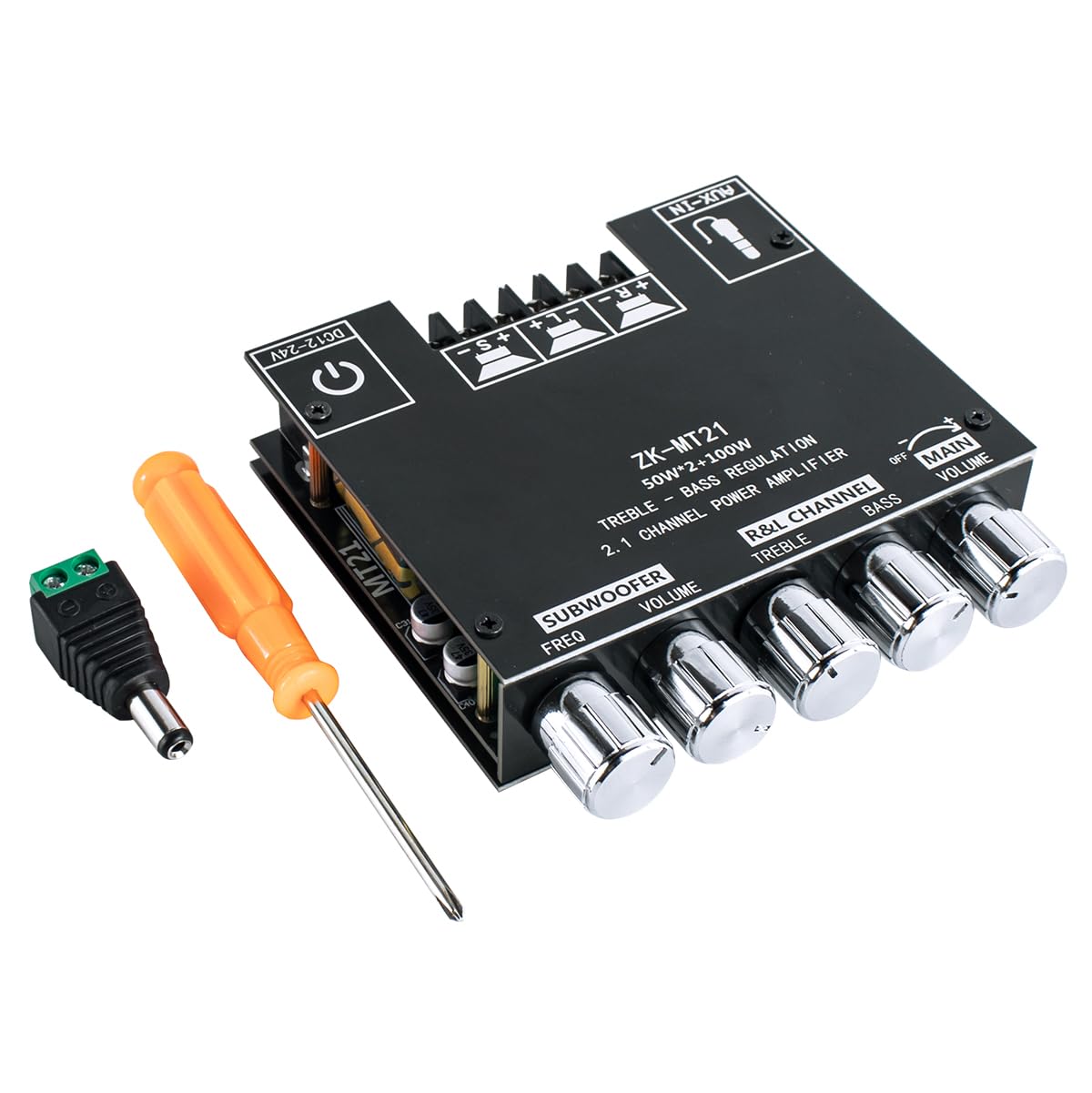 Hosyond 2.1 Channel Bluetooth Audio Power Amplifier Board 50W  2+100W With Treble And Bass Control For Diy Bluetooth Speaker Hom