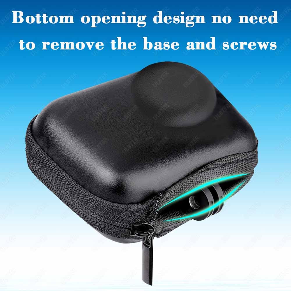 Ulbter Mini Bag Case For Dji Osmo Action 4 / Action 3 Camera + Rubber Lens Cap Cover [1+2 Pack], Carrying Portable Storage Boxes