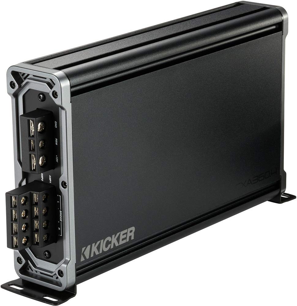Kicker Amplifier And Amp Kit Package Of 2 Items - Cx Series 360W Rms Class Ab 4-Channel Amplifier And Complete 8Awg Wiring Kit