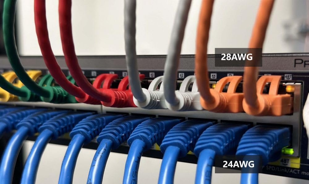 Installerparts Ethernet Cable Cat6A Slim Cable Utp Booted 7 Ft   White   Professional Series   10Gigabit/Sec Network/High Speed