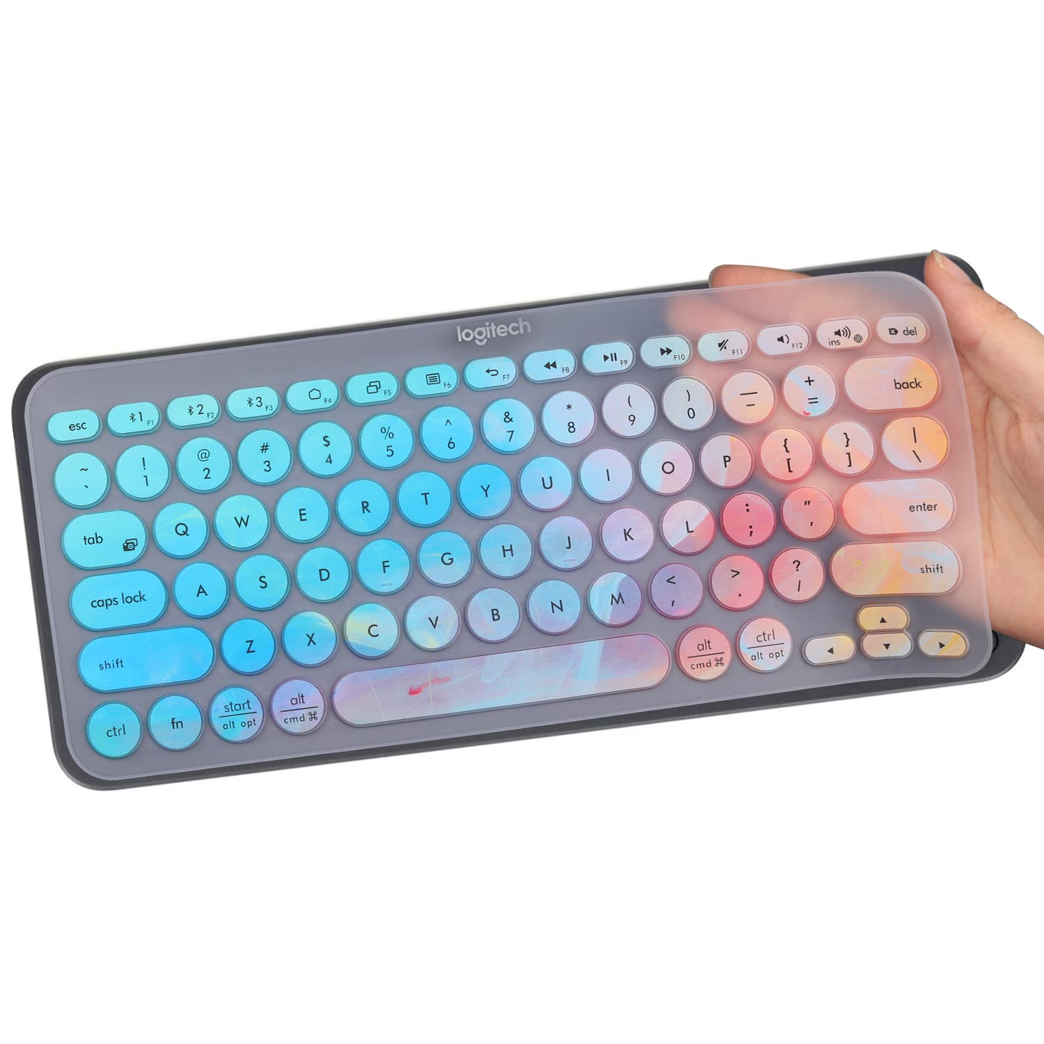 Colorful Keyboard Cover For Logitech K380 Pebble Multi Device Bluetooth Keyboard/Logitech Pebble Keys 2 K380S/Logitech K380 Mult