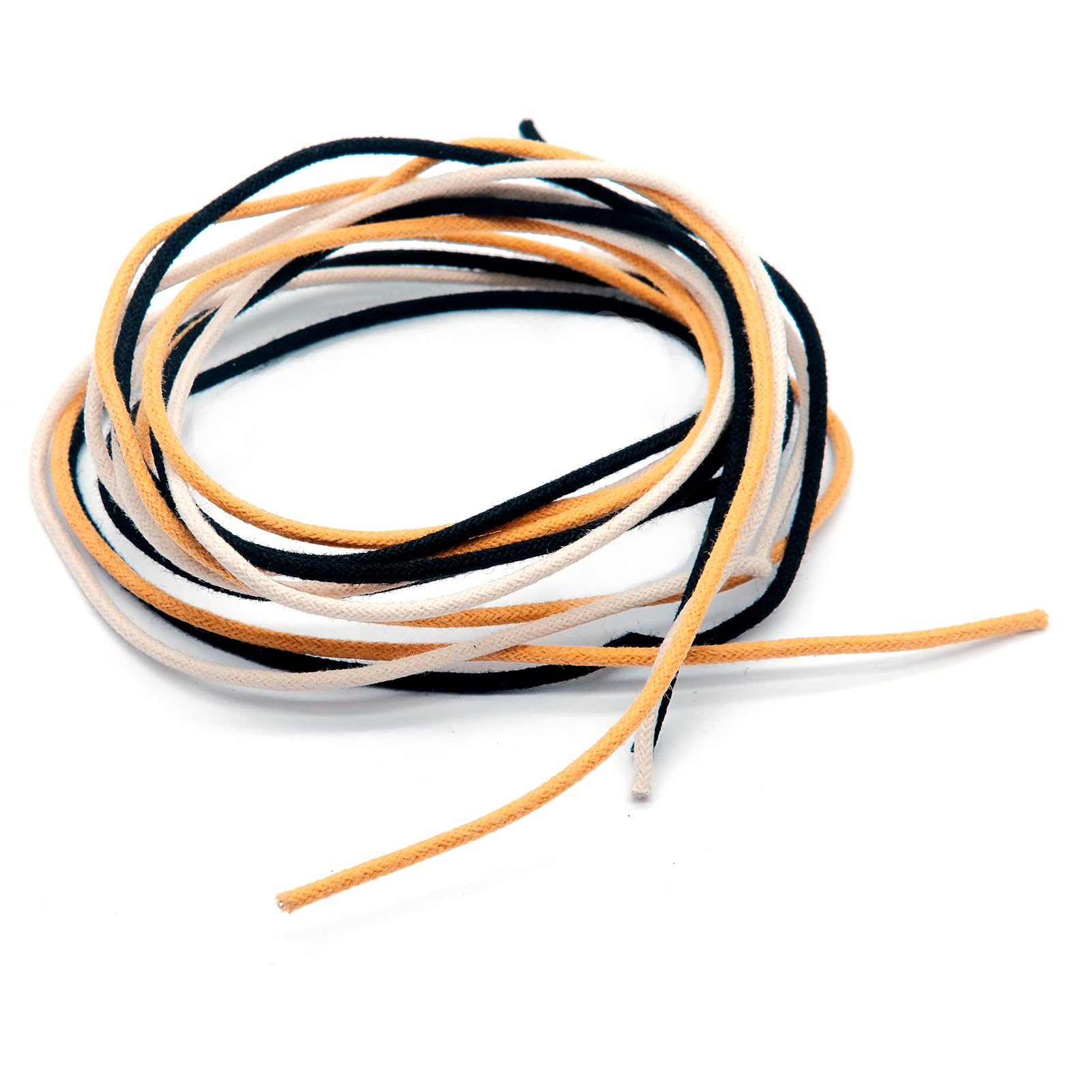 Harpfeas Cloth Covered Waxed Vintage Style Pushback Guitar Wire  10 Feet (3.3 White/3.3 Black/3.3 Yellow) Pushback Wire For Elec
