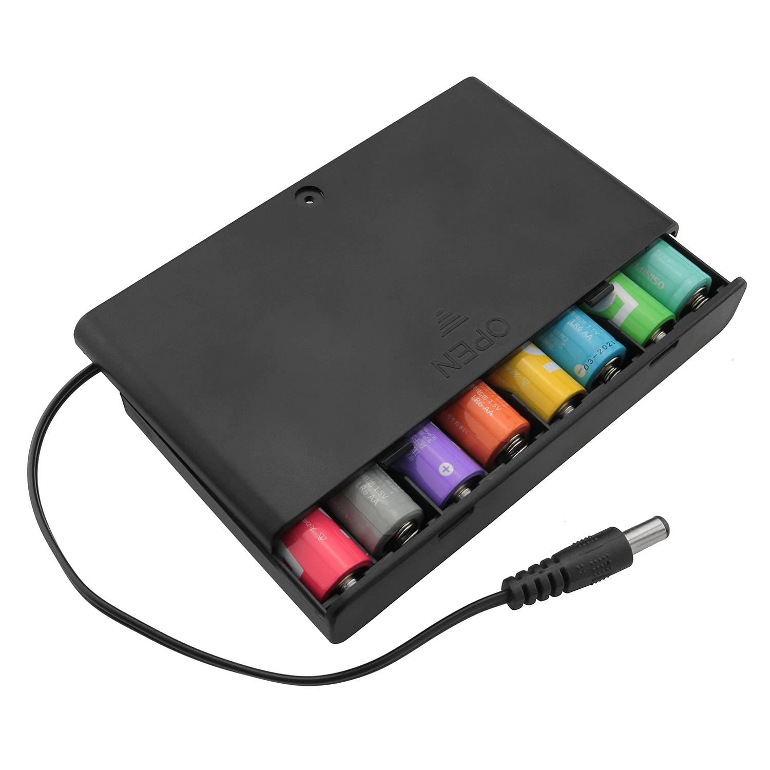 Zzlzx 1Pc Male Connector 8 Cell Battery Box Socket Connector, 8X1.5V 12V Dc Battery Holder Case Box Male Connector With Wired On