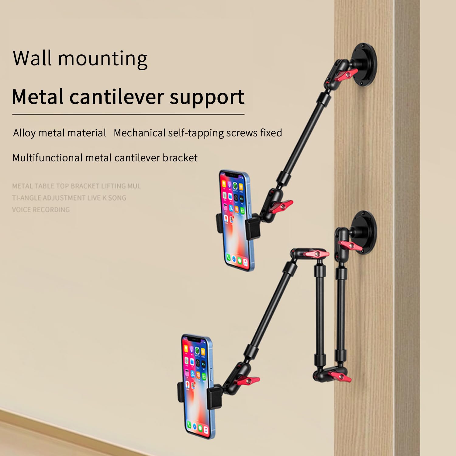 Goinwave Super Upgraded Magic Arm With Led, 82Cm Length, Phone Wall Mount Holder Bracket, Desk Mount, Phone Clip And Camera Clam