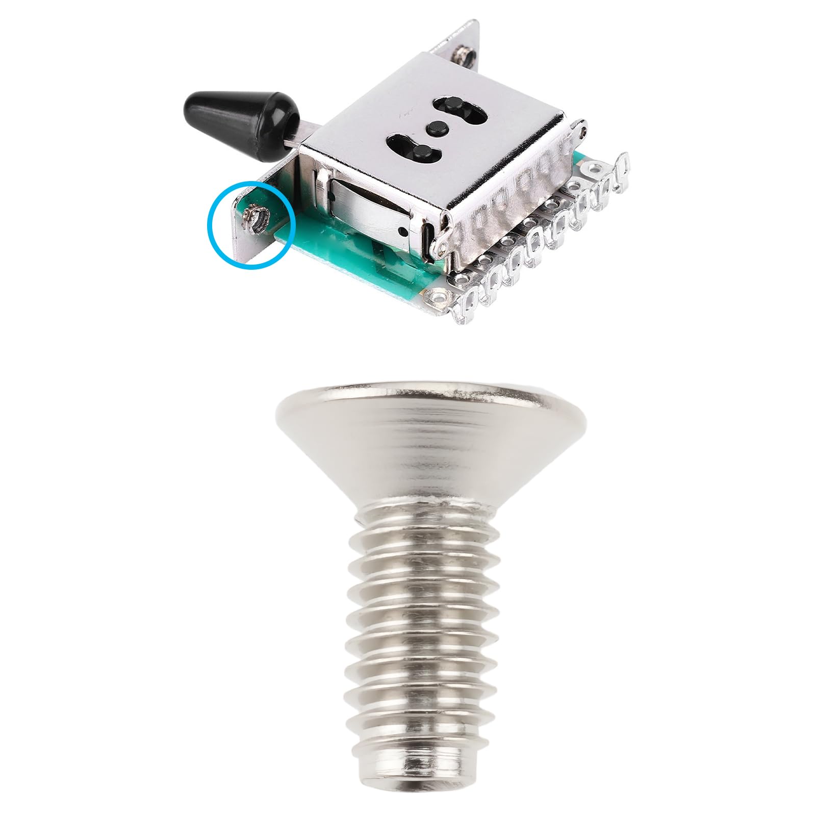 Emagtech 20 Pcs Electric Guitar Switch Screws 3Mm Thread For 3/5-Way Selector Switch Compatible With Stratocaster Compatible Wit