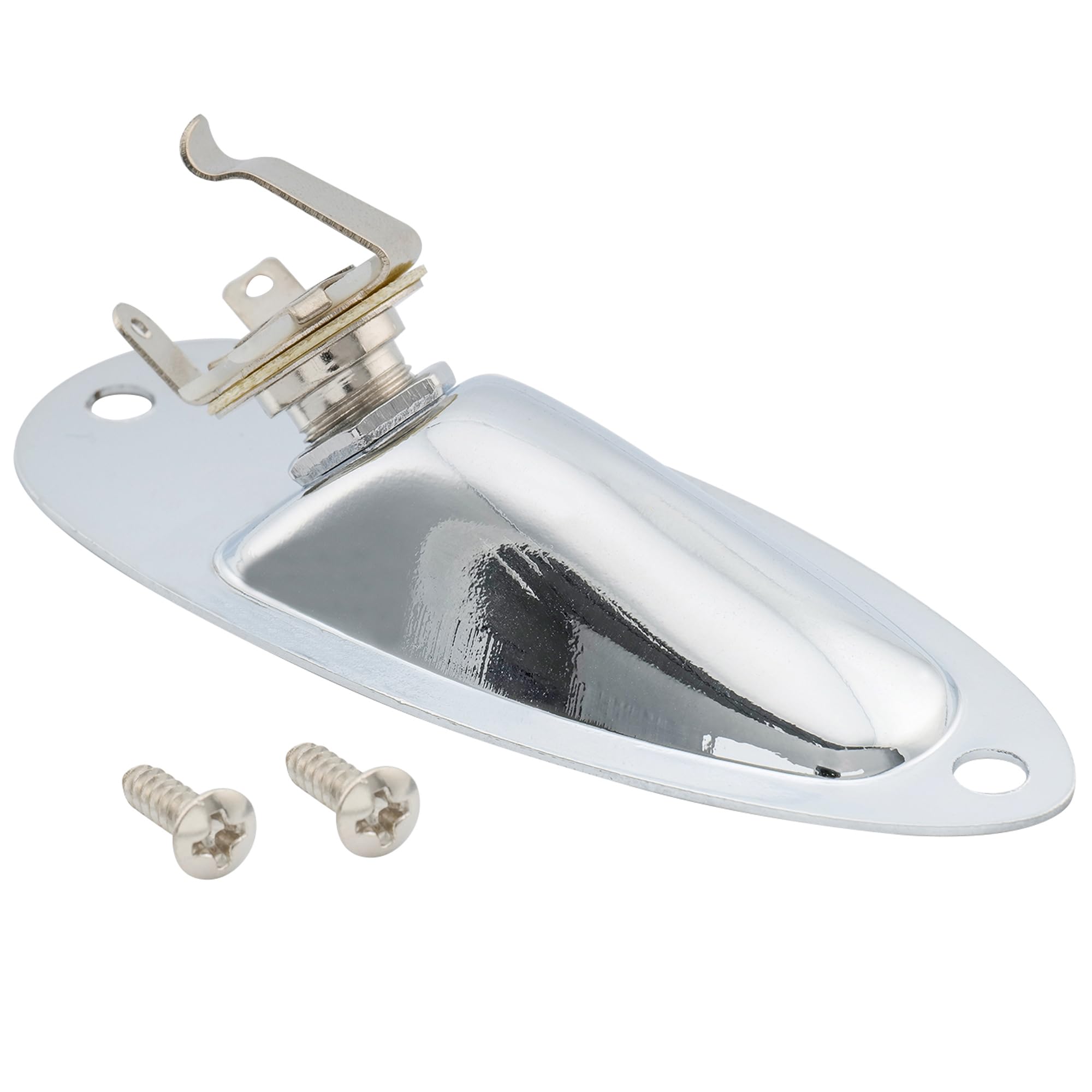 Musiclily 1/4 Inch Boat Loaded Guitar Input Jack Socket Plate Output Jack For Fender Stratocaster Strat St Electric Guitar Repla