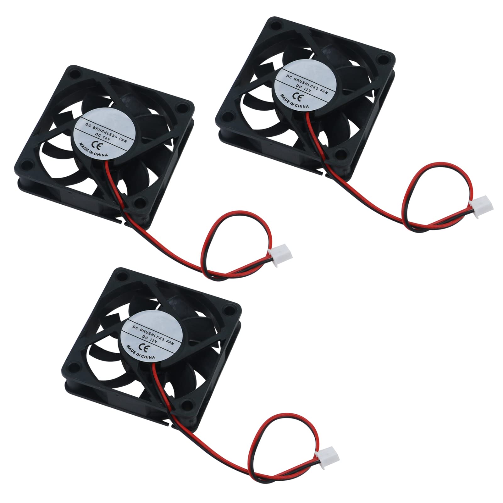 Antrader 3 Pack 60Mm X 60Mm X 15Mm 6015 12V Brushless Dc Cooling Fan 2Pin For Diy 3D Printer Extruder Humidifier