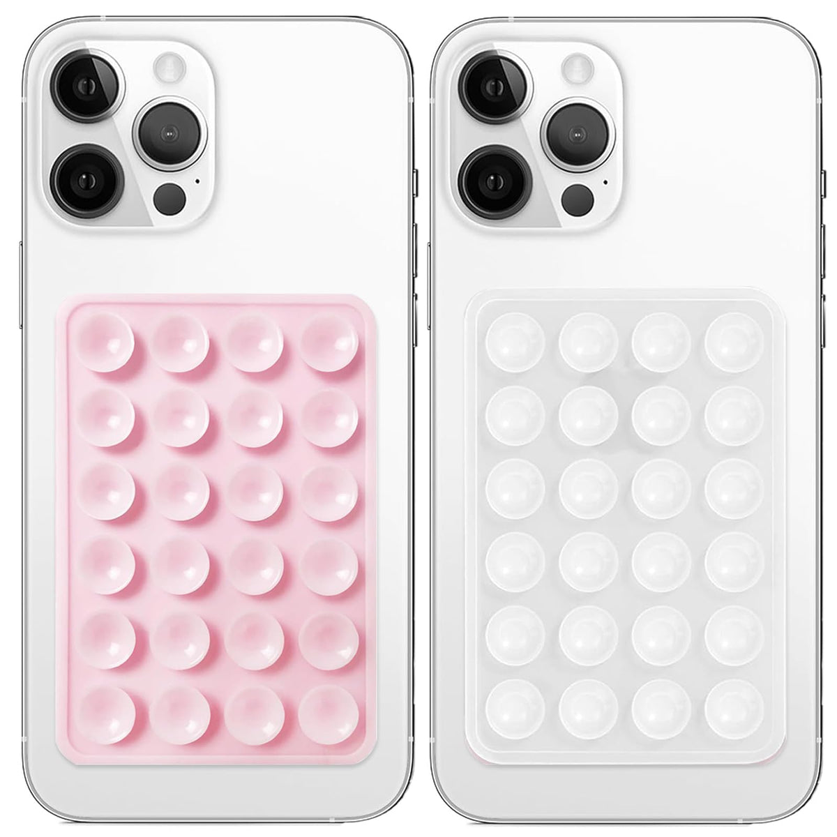 Galundge Anteel 2 Pack Silicone Suction Phone Case Mount, Non Slip Sticky Grip, Silicon Adhesive Suction Cup Mount, Strong Grip 