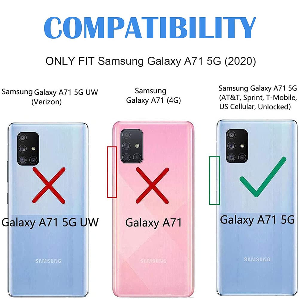 Esakycn For Samsung Galaxy A71 5G Case With Screen Protector [2 Pack] And Camera Lens Protector [2 Pack], Phone Case Silicone Ma