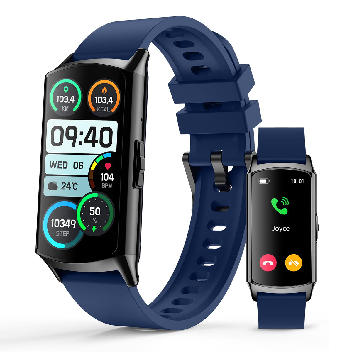 Smart Watch Fitness Tracker (Answer/Make Calls), 1.58'' Amoled Display, 24/7 Heart Rate Blood Oxygen Blood Pressure Sleep Monito
