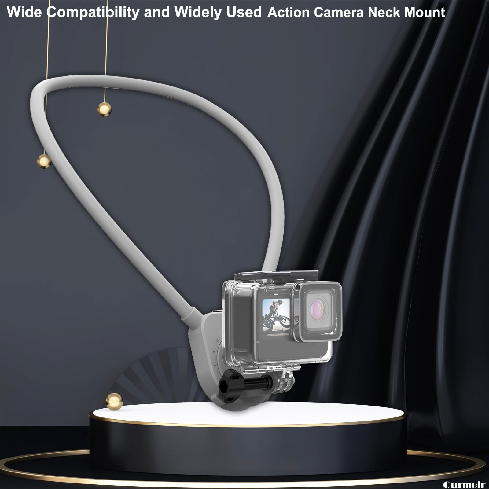 Gurmoir Neck Mount Holder For Gopro. 360� Rotation Pov Necklace Mount For Go Pro 13 12 11 10 9 8 Insta360 X3 X4 Osmo Action 3 4 And More Action Cameras